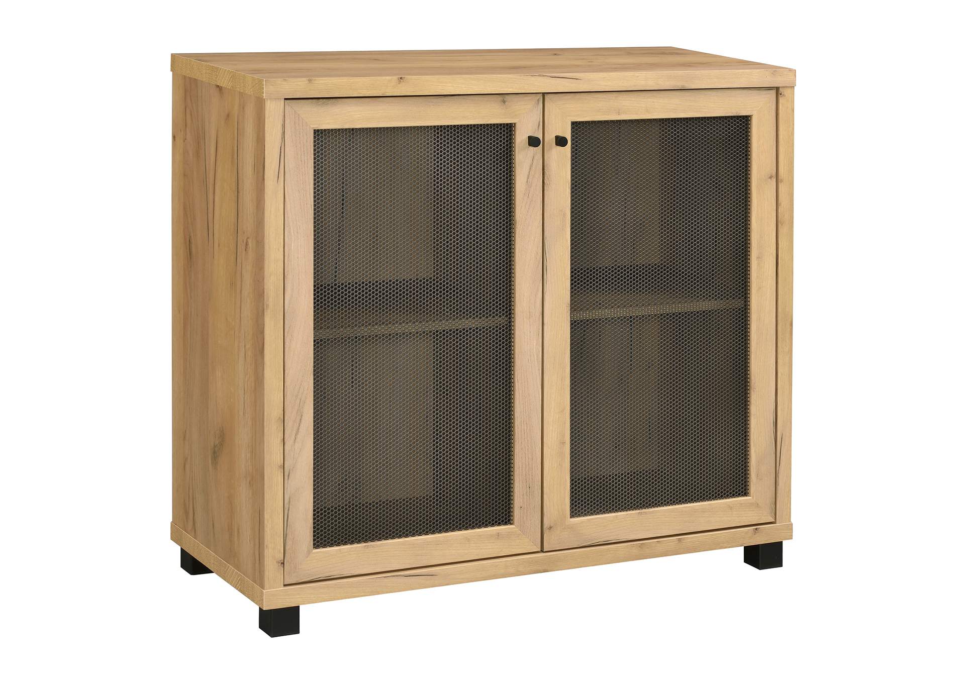 McHale Accent Cabinet with Two Mesh Doors Golden Oak,Coaster Furniture