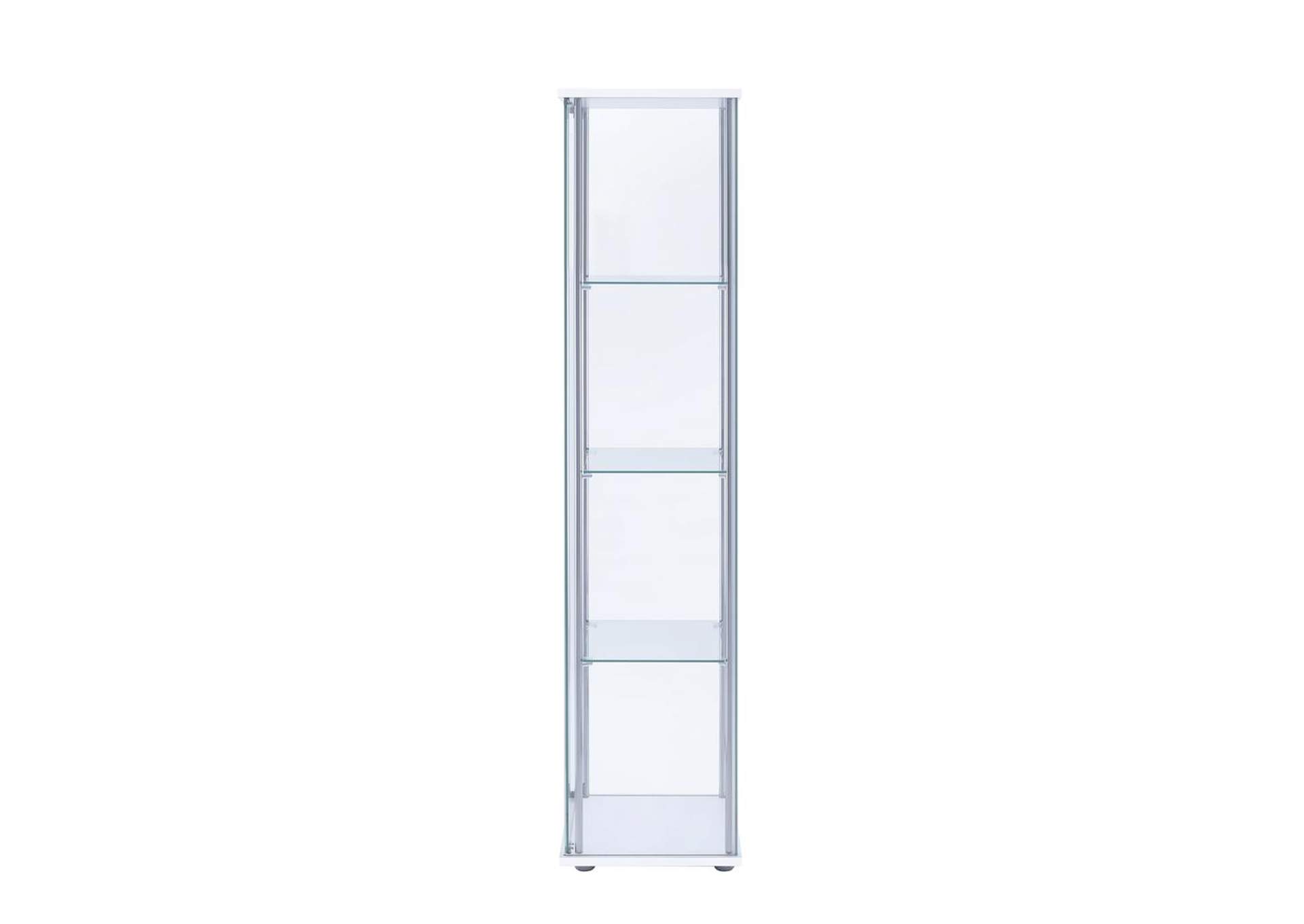 Rectangular 4-shelf Curio Cabinet White and Clear,Coaster Furniture
