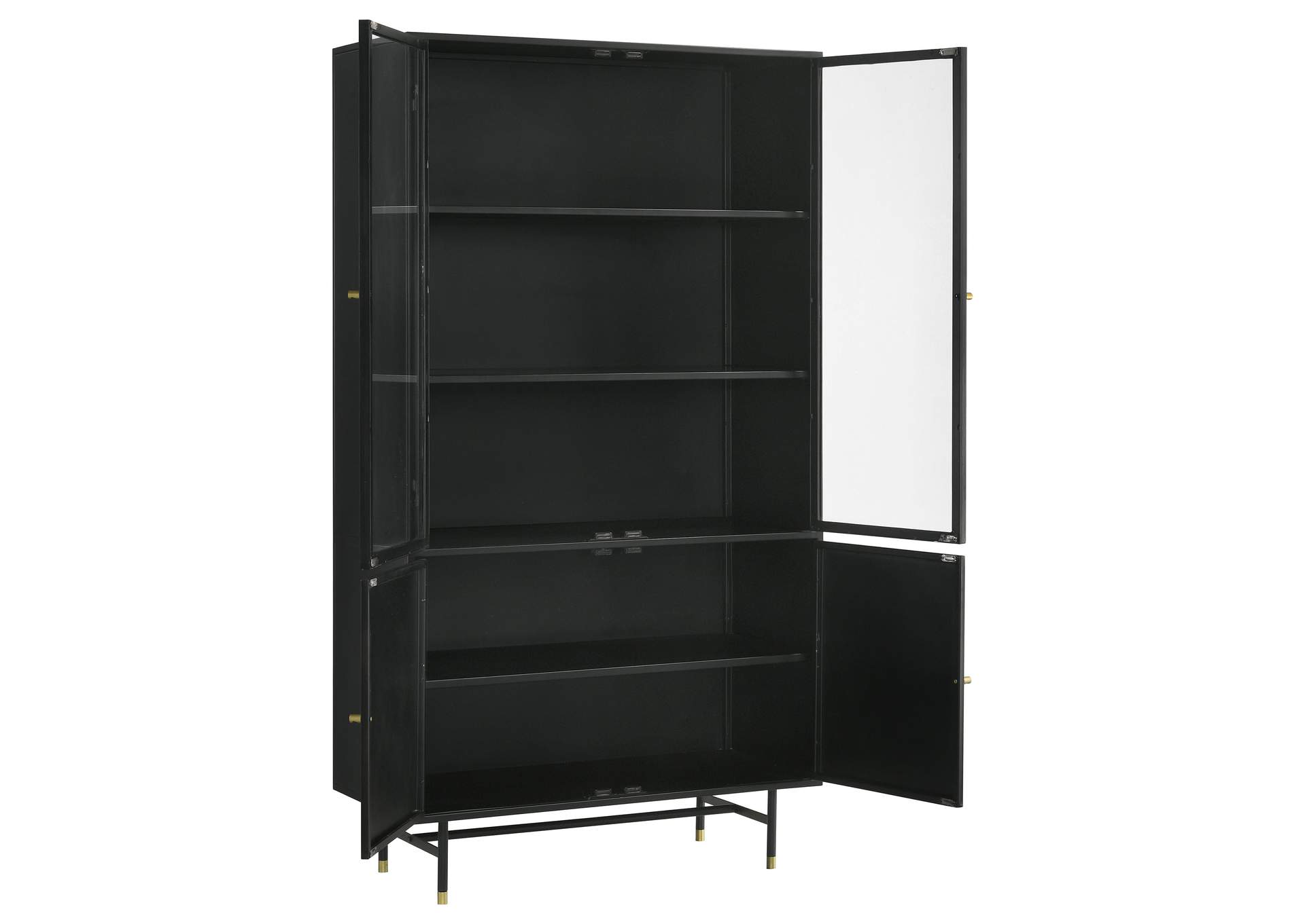 Santiago Rectangular 4-door Cabinet Matte Black,Coaster Furniture