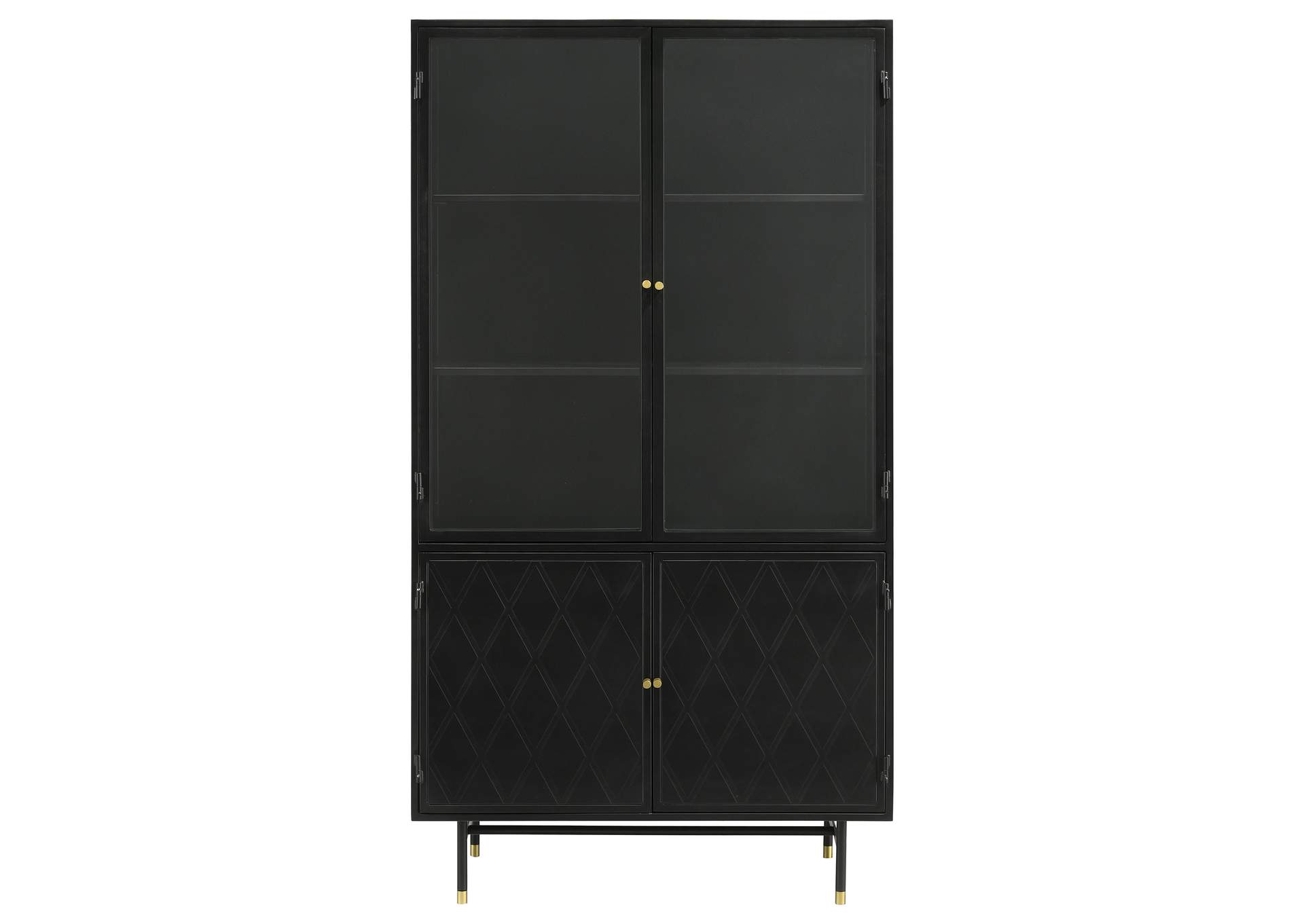 Santiago Rectangular 4-door Cabinet Matte Black,Coaster Furniture