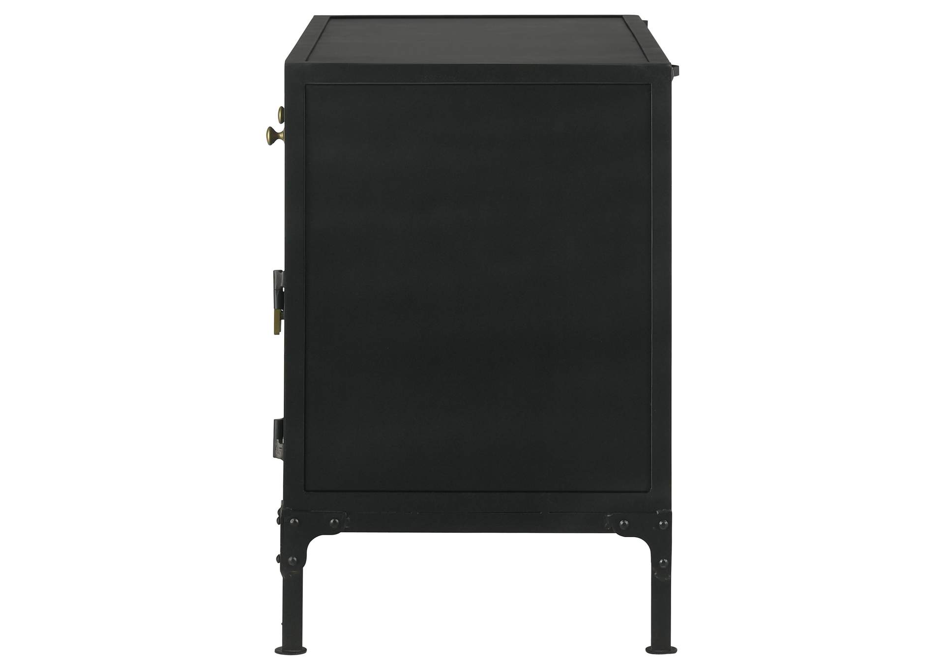 Sadler 2-drawer Accent Cabinet with Glass Doors Black,Coaster Furniture