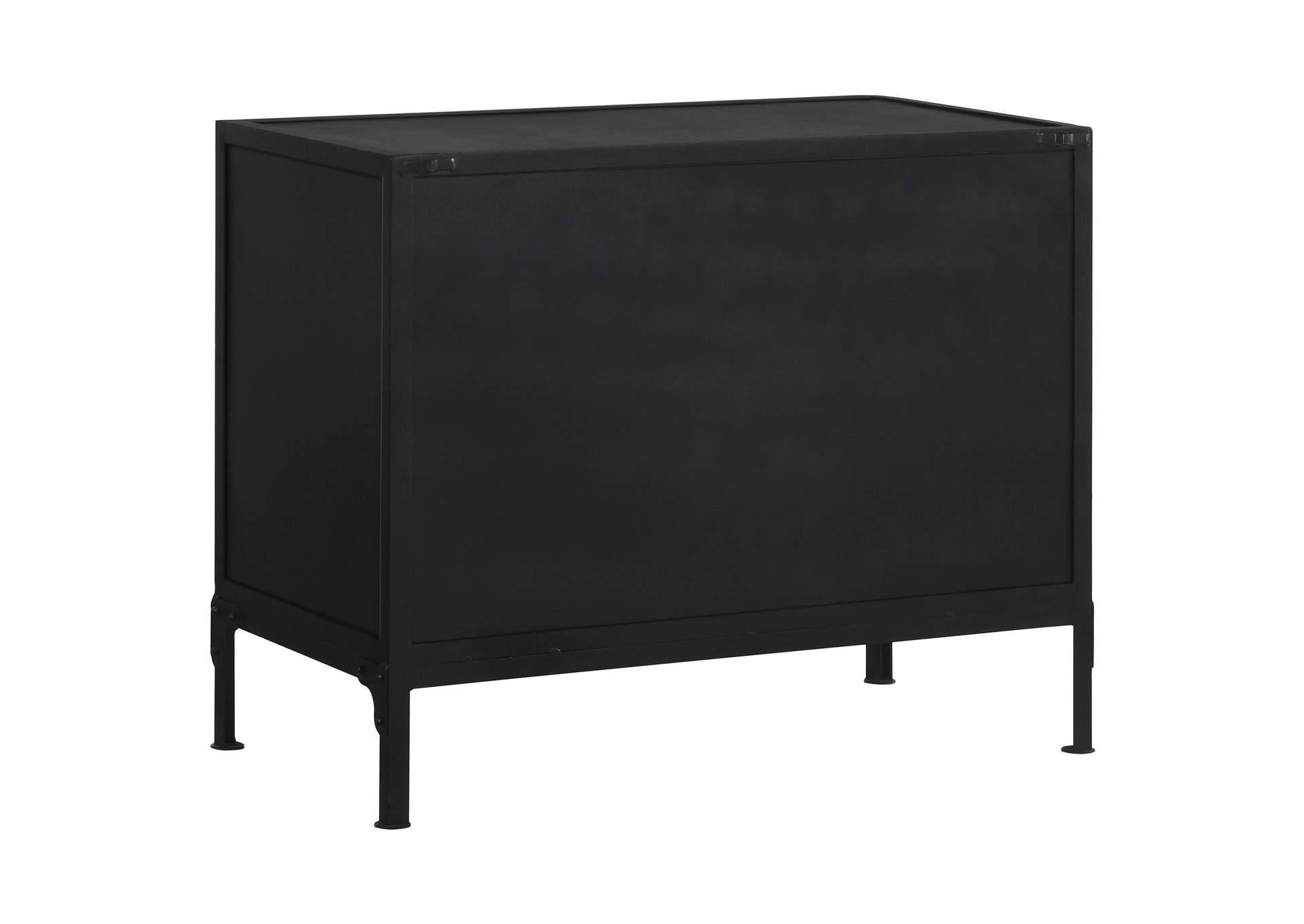 Sadler 2-drawer Accent Cabinet with Glass Doors Black,Coaster Furniture