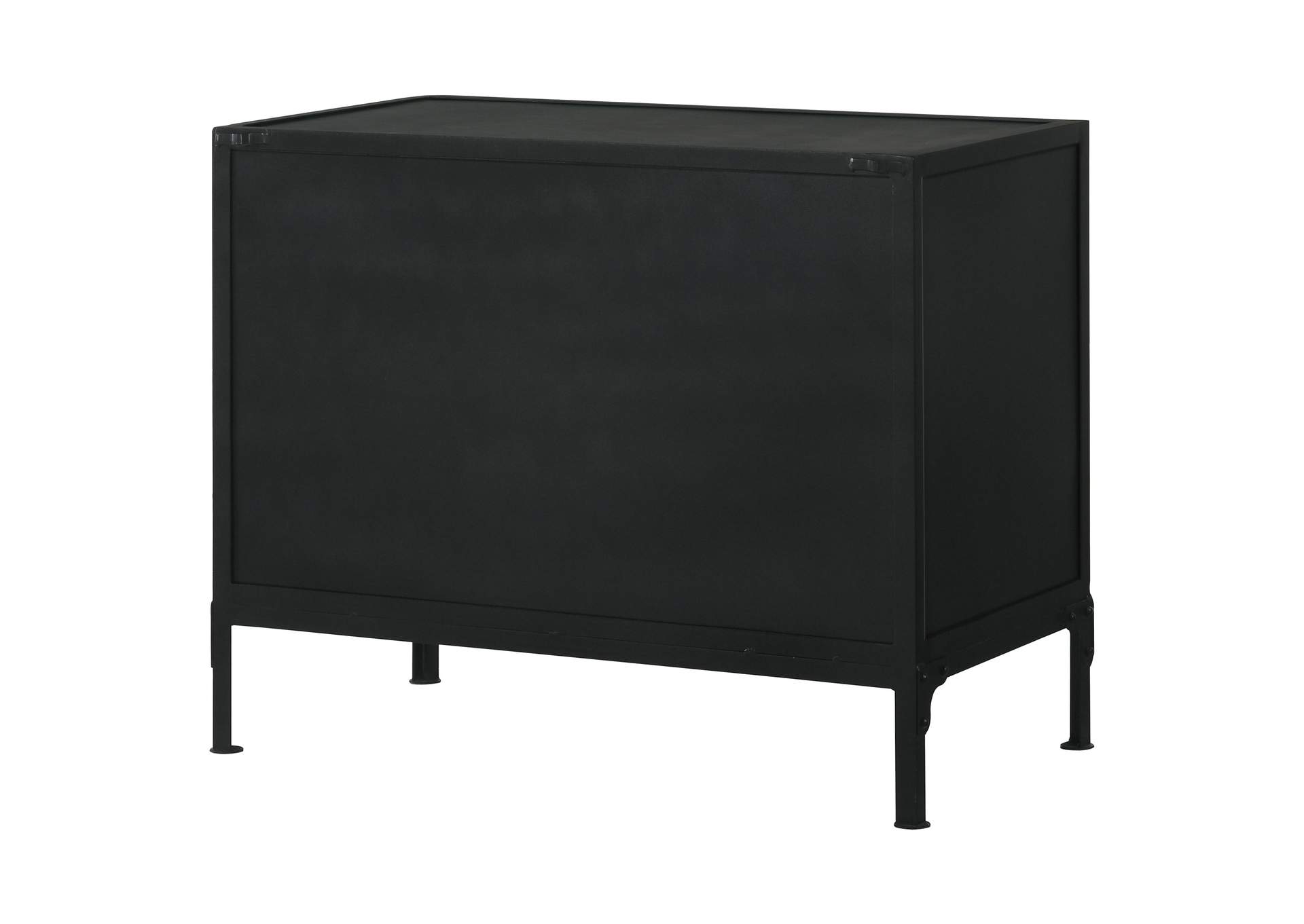 Sadler 2-drawer Accent Cabinet with Glass Doors Black,Coaster Furniture