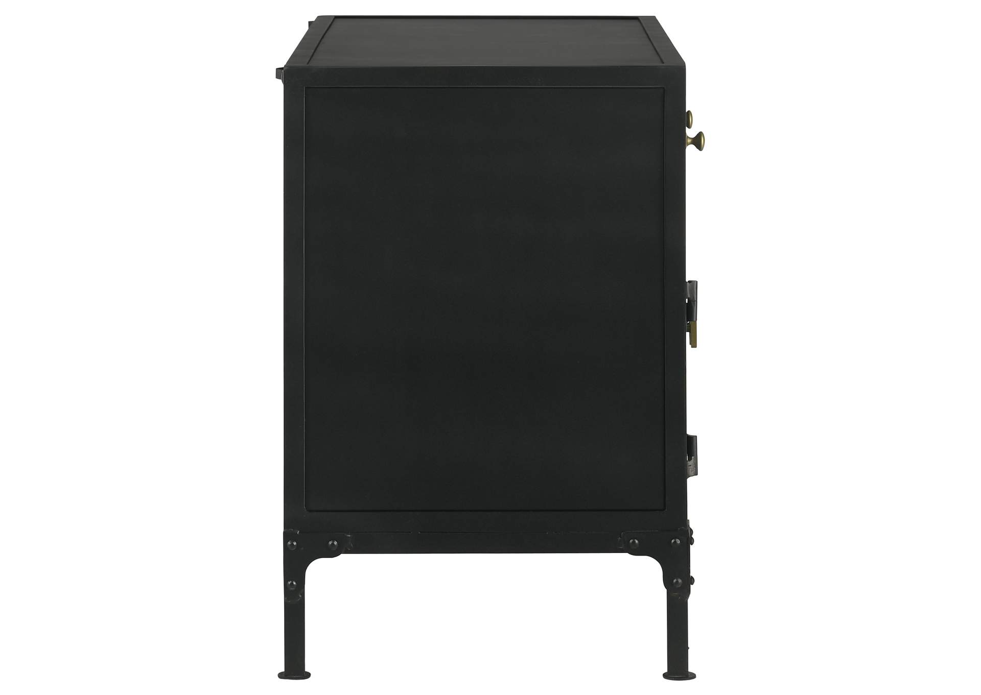 Sadler 2-drawer Accent Cabinet with Glass Doors Black,Coaster Furniture