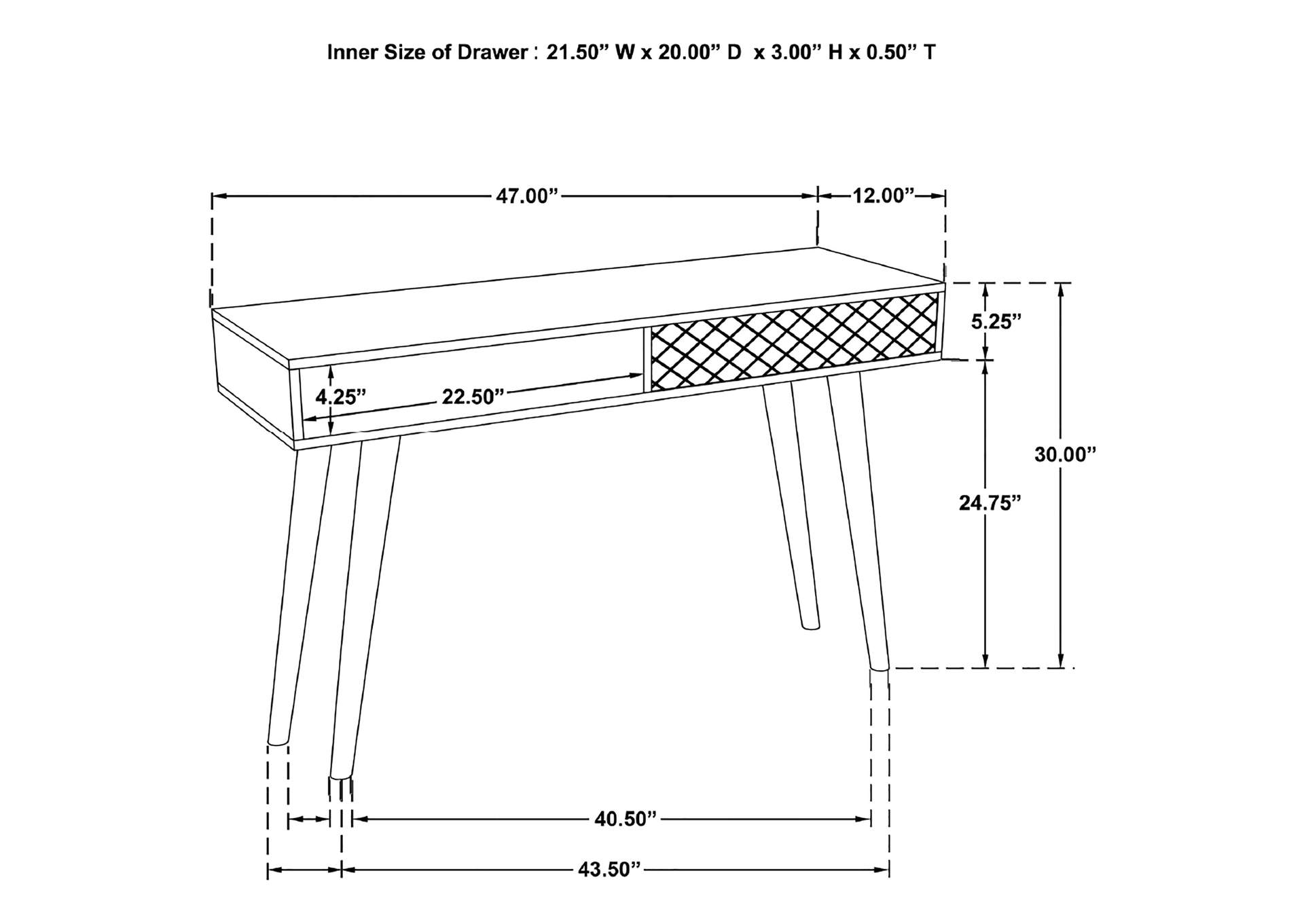 Lotus 2-drawer Console Table Natural Brown,Coaster Furniture