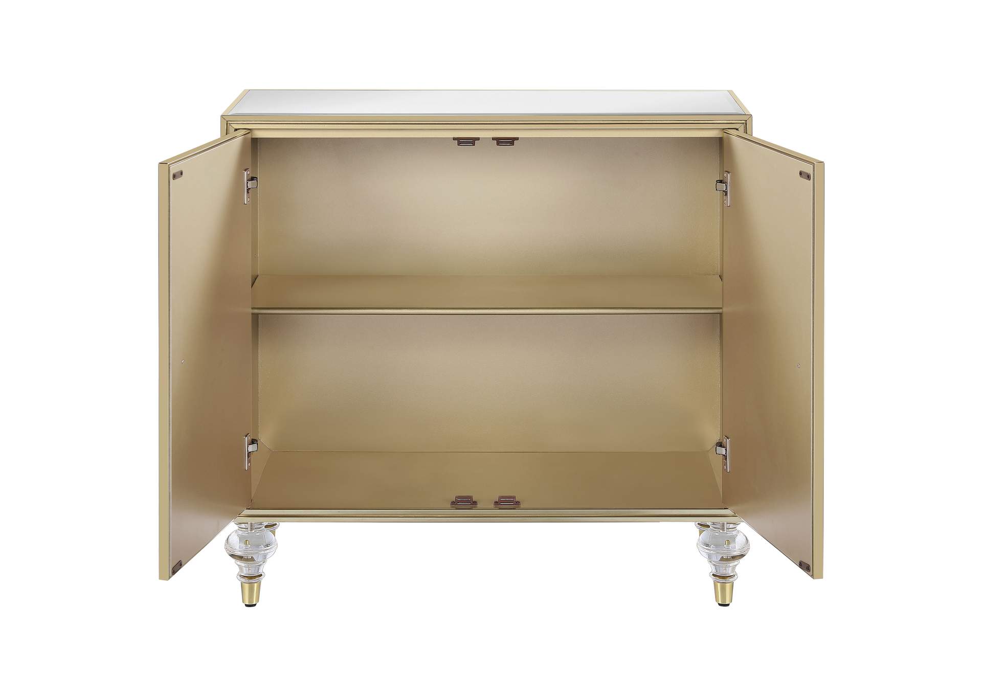 Astilbe 2-door Accent Cabinet Mirror and Champagne,Coaster Furniture