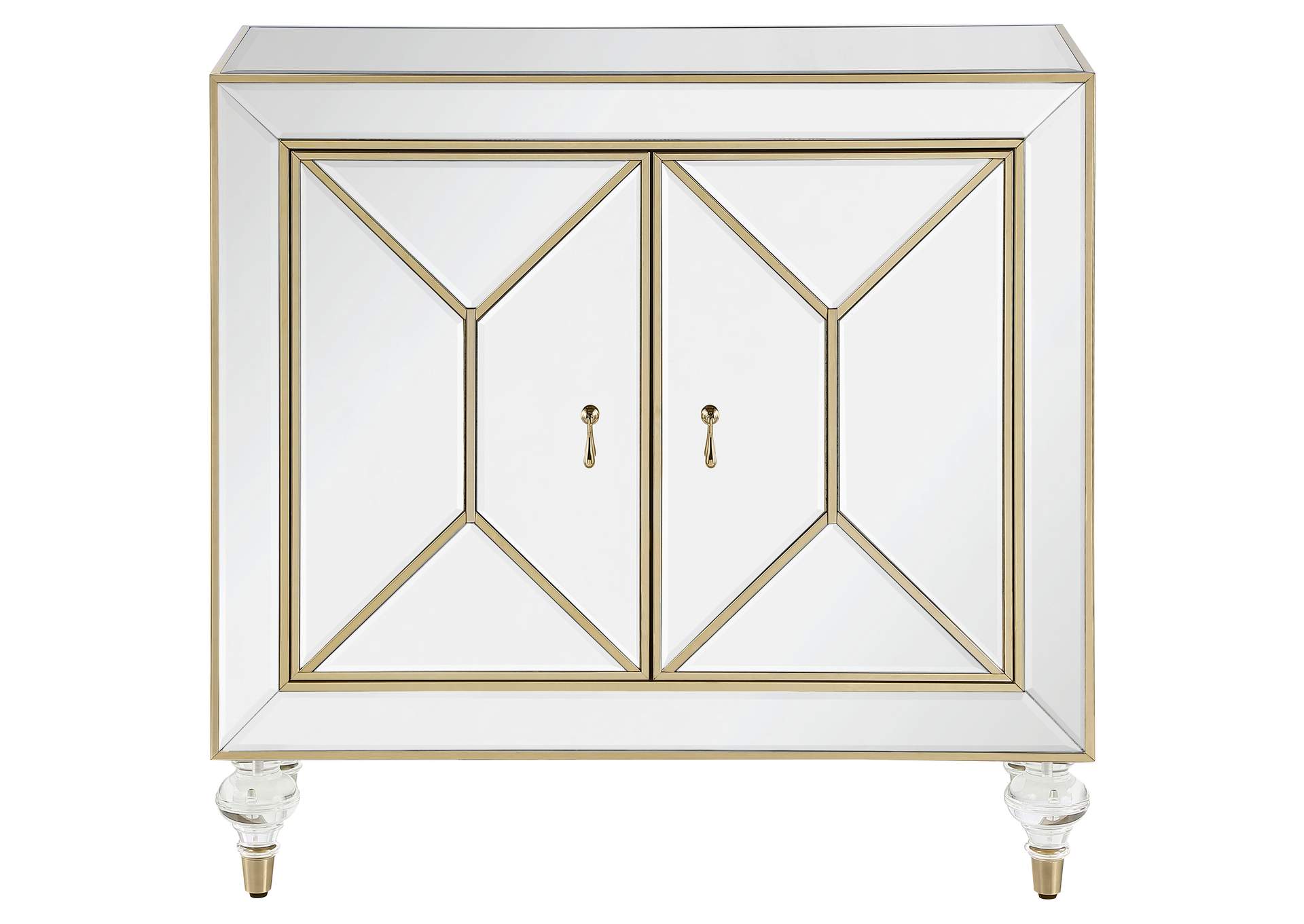 Lupin 2-door Accent Cabinet Mirror and Champagne,Coaster Furniture