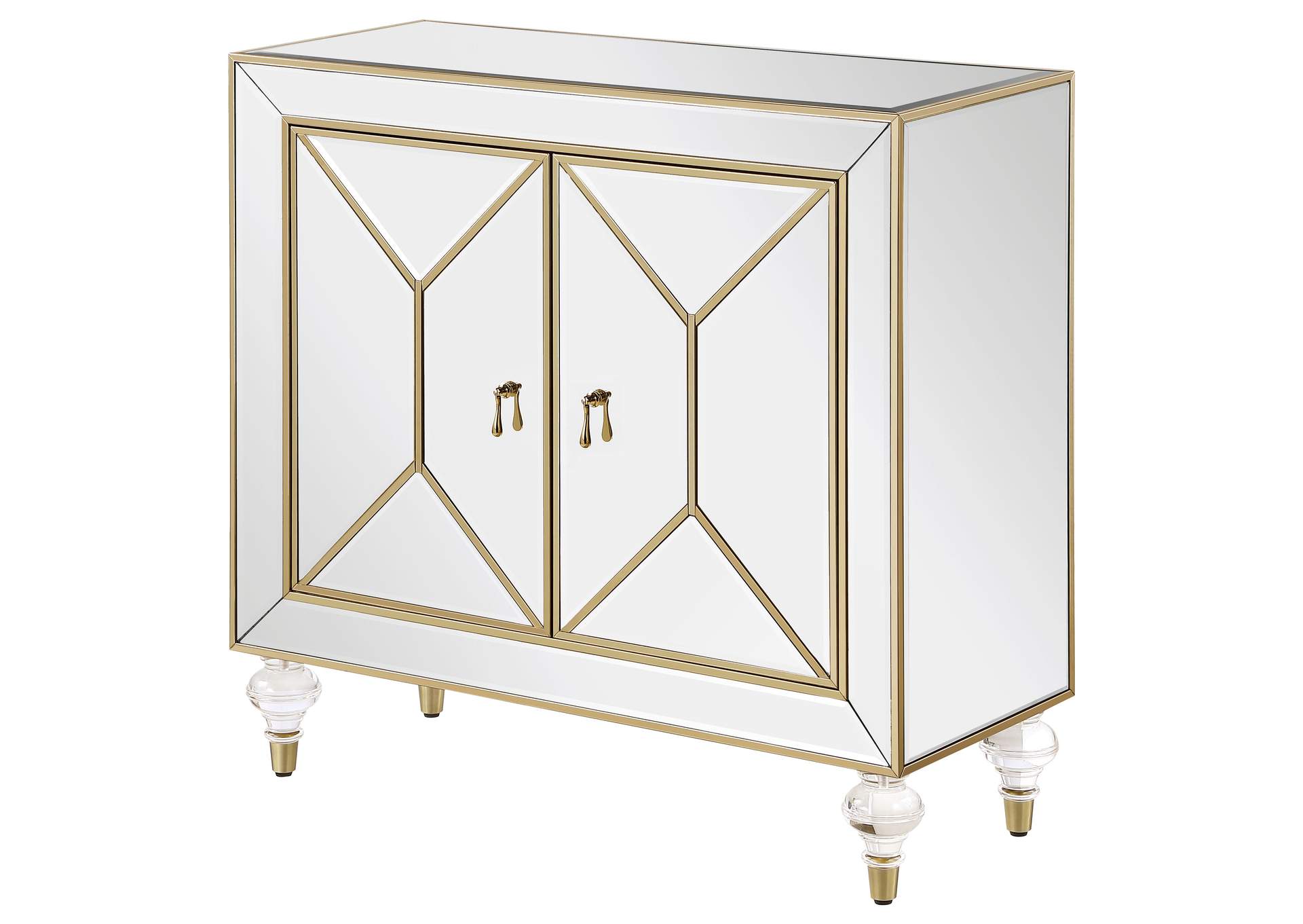 Lupin 2-door Accent Cabinet Mirror and Champagne,Coaster Furniture