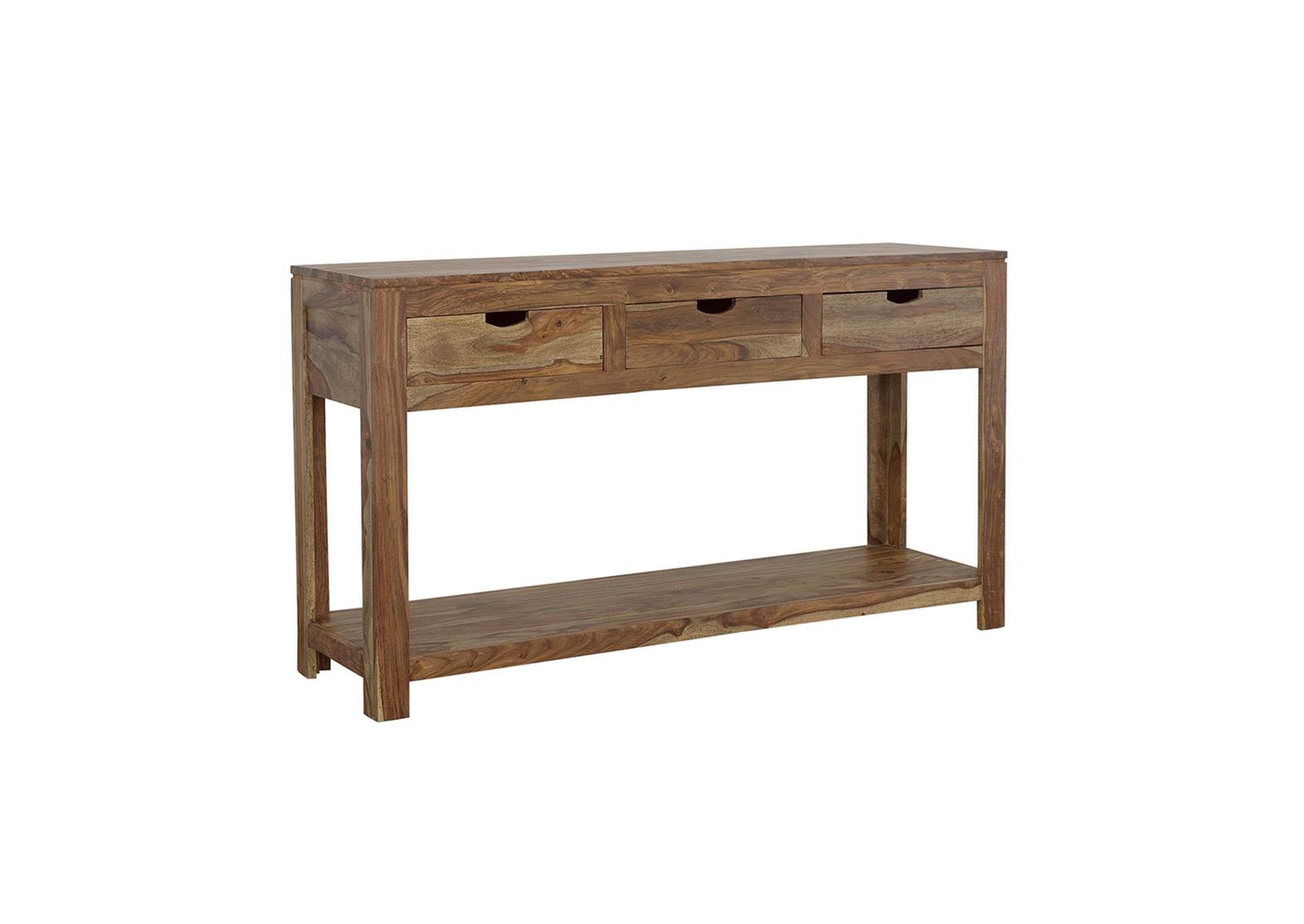 Esther 3-drawer Storage Console Table Natural Sheesham,Coaster Furniture