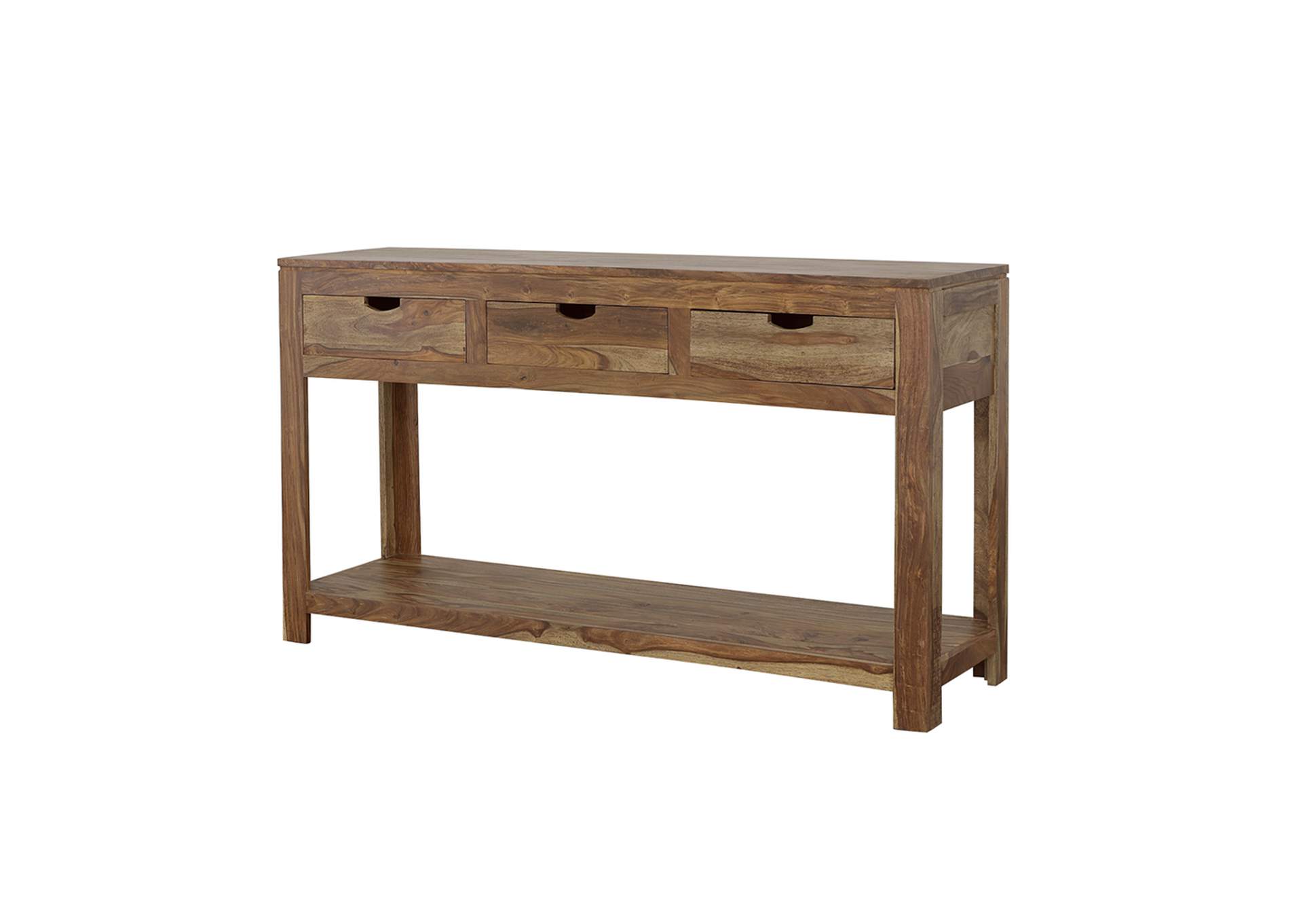 Esther 3-drawer Storage Console Table Natural Sheesham,Coaster Furniture