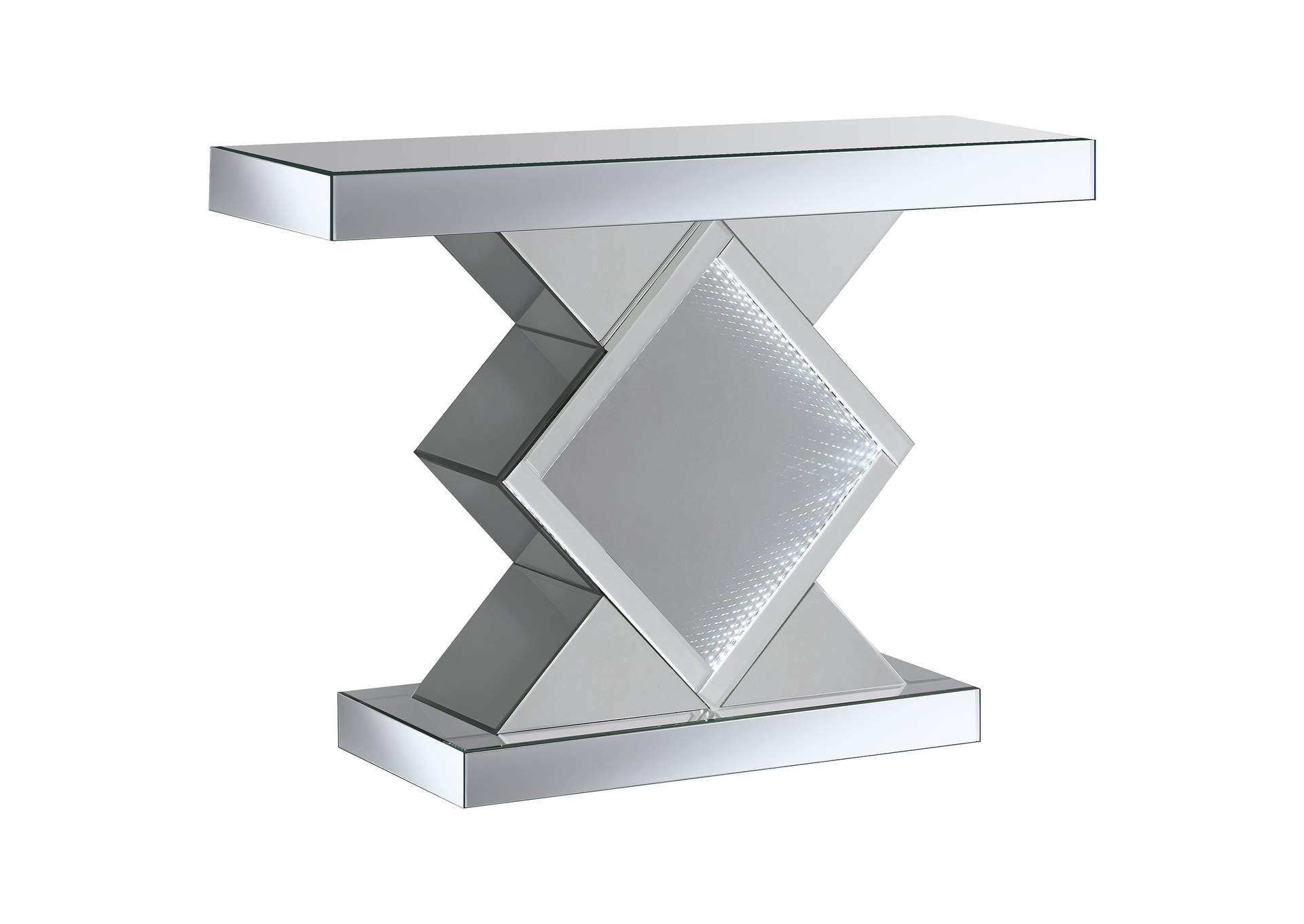 Moody Console Table with LED Lighting Silver,Coaster Furniture