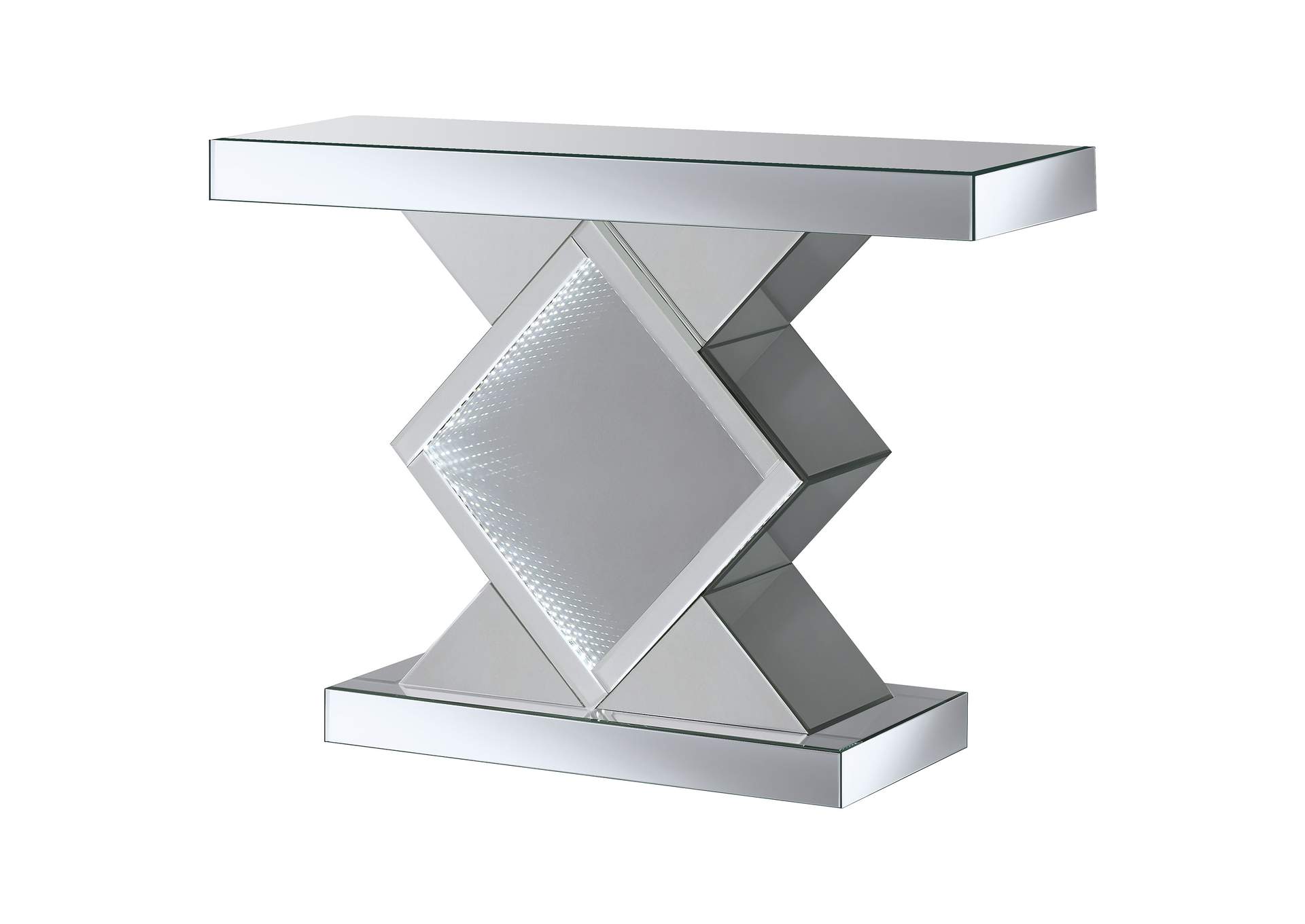 Moody Console Table with LED Lighting Silver,Coaster Furniture