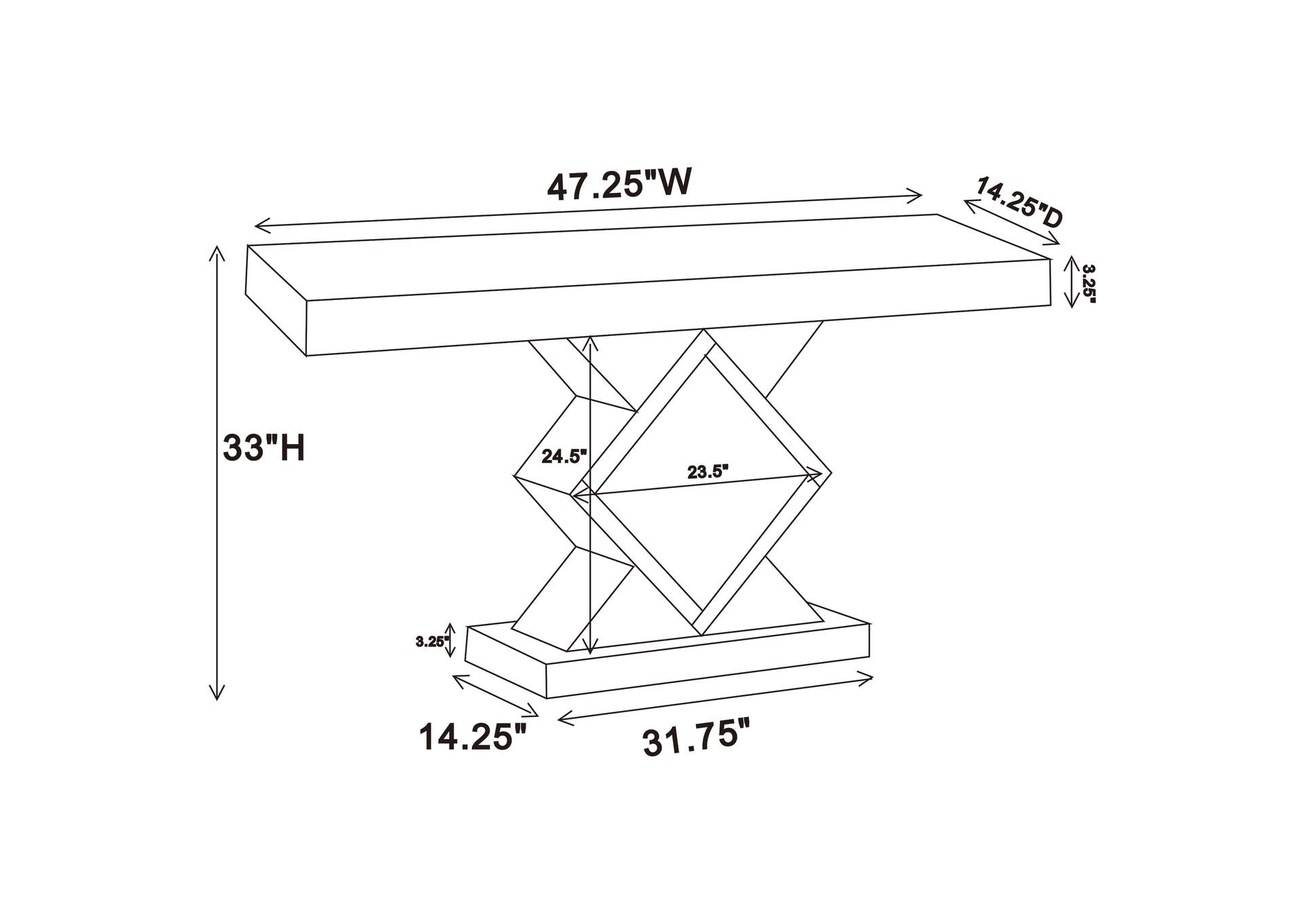 Moody Console Table with LED Lighting Silver,Coaster Furniture