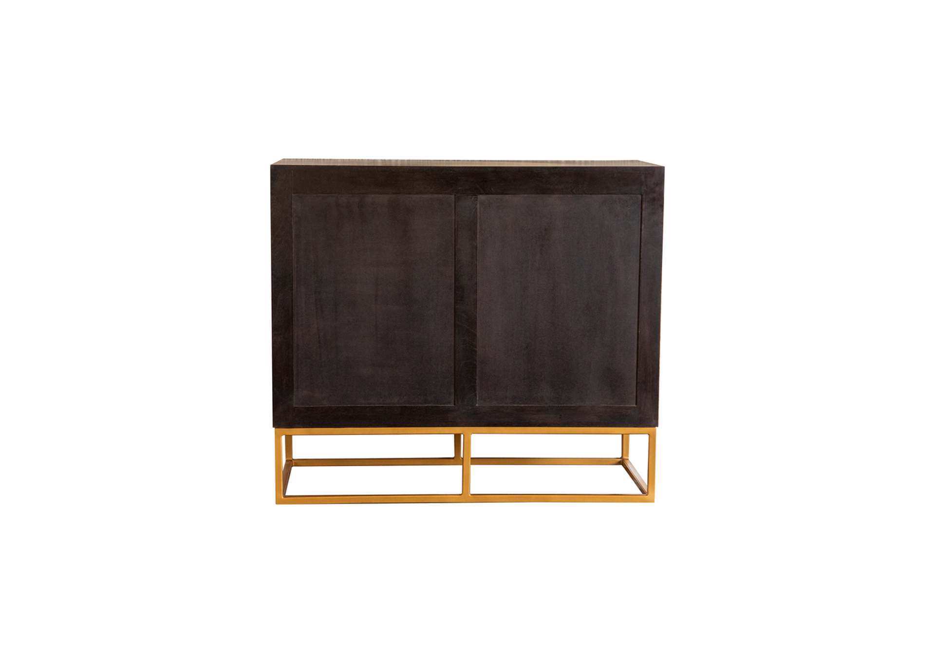 Zara 2-door Accent Cabinet Black Walnut and Gold,Coaster Furniture