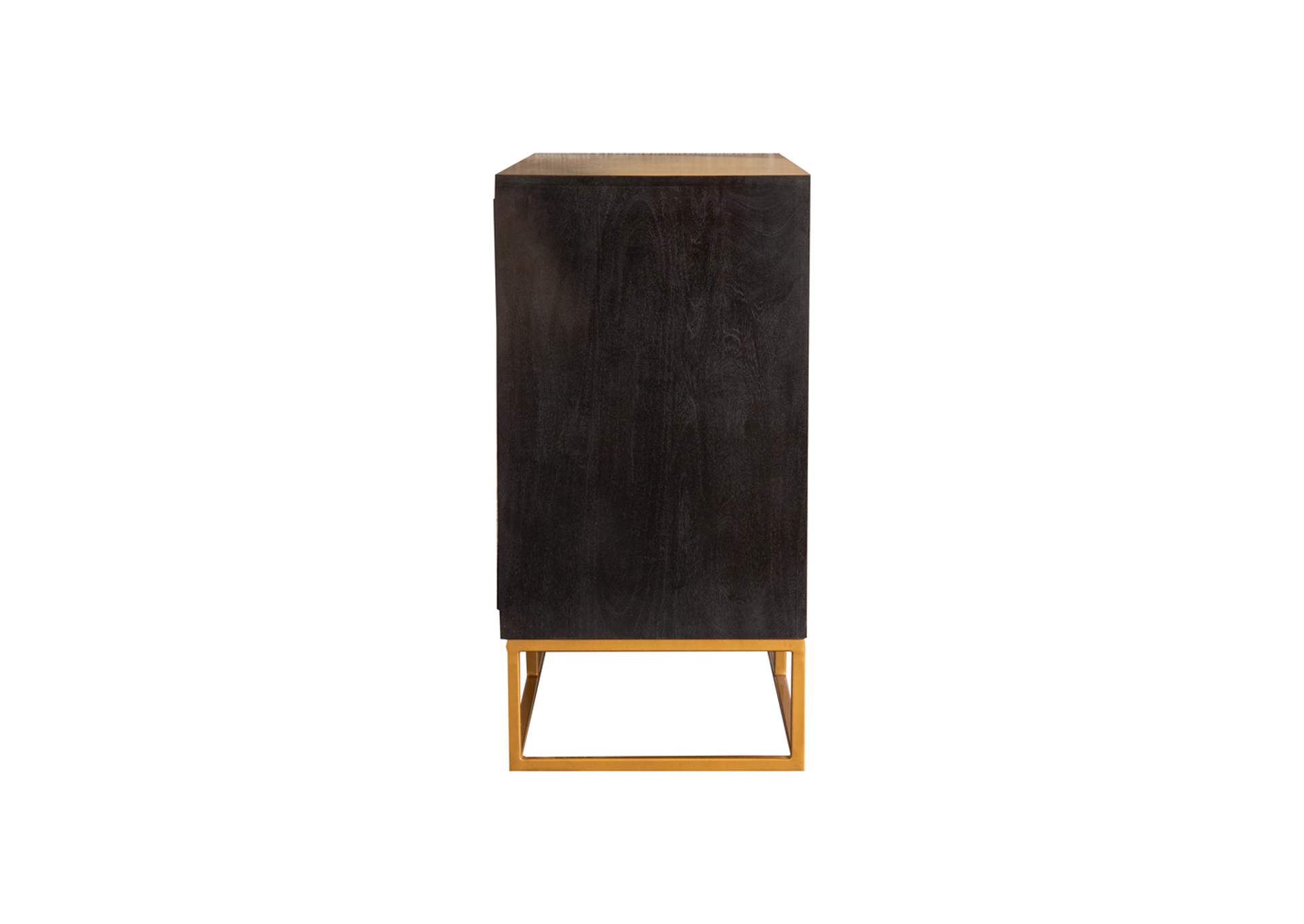 Zara 2-door Accent Cabinet Black Walnut and Gold,Coaster Furniture