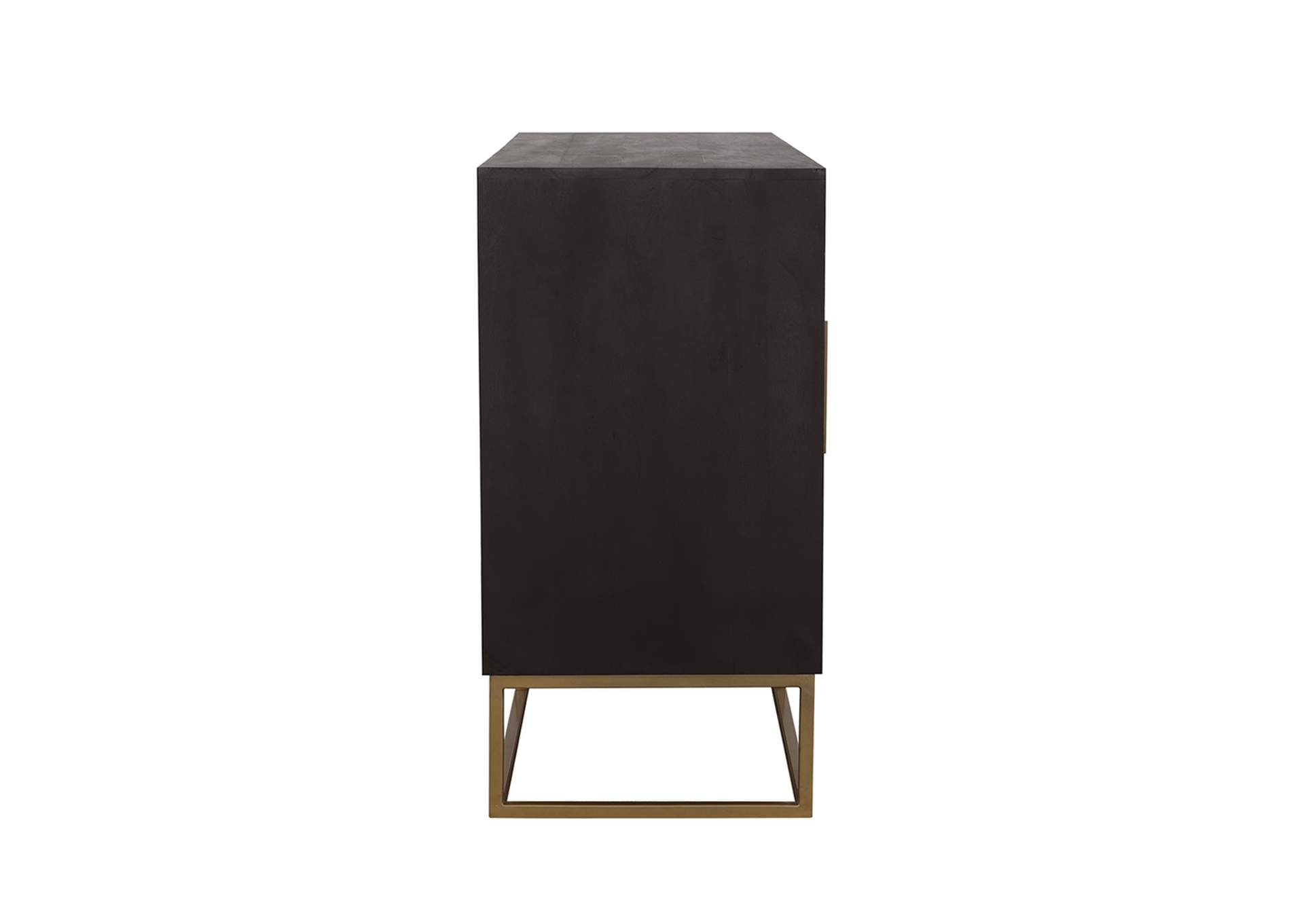 Zara 2-drawer Accent Cabinet Black Walnut and Gold,Coaster Furniture