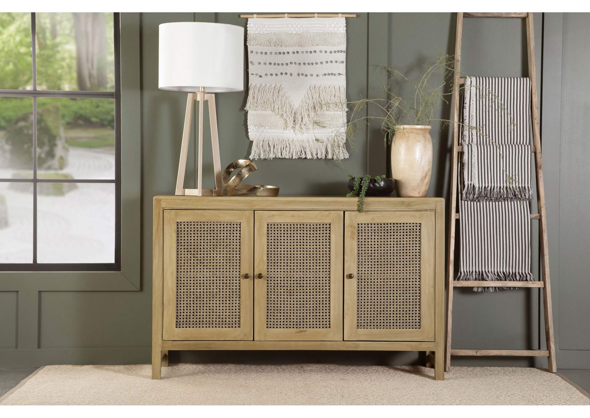 Amaryllis Rectangular 3-door Accent Cabinet Natural,Coaster Furniture