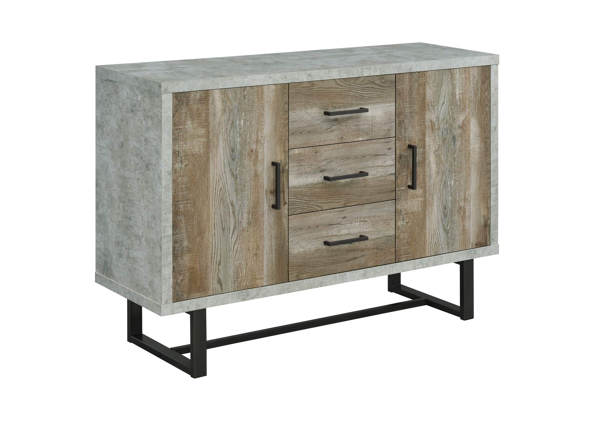 Abelardo 3-drawer Accent Cabinet Weathered Oak and Cement,Coaster Furniture