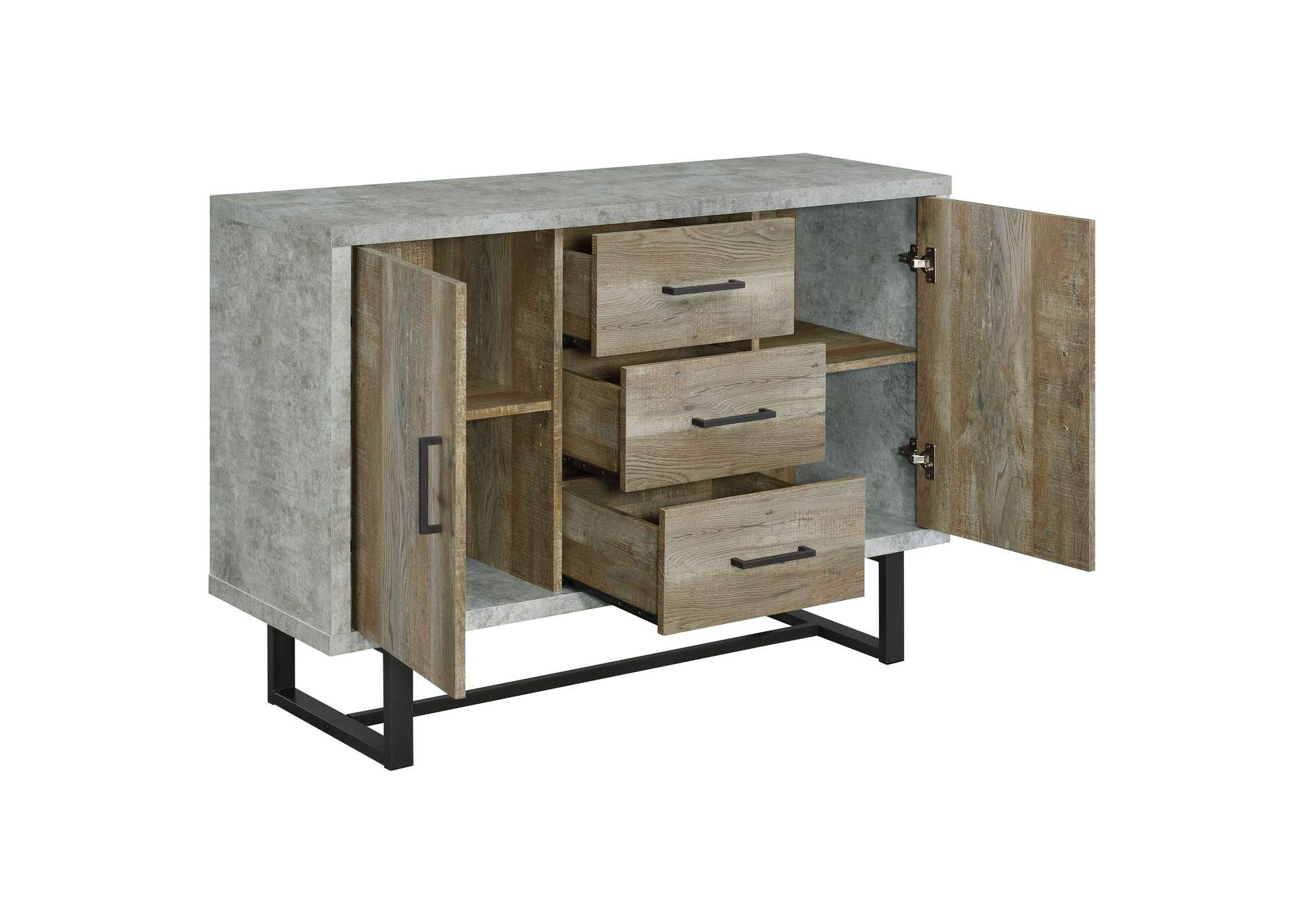 Abelardo 3-drawer Accent Cabinet Weathered Oak and Cement,Coaster Furniture