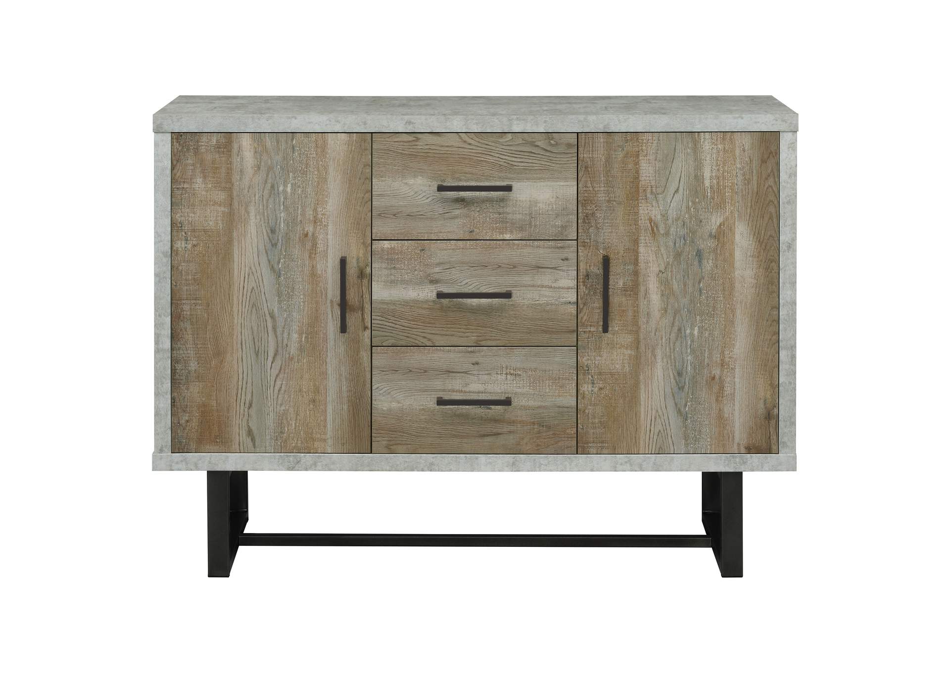 Abelardo 3-drawer Accent Cabinet Weathered Oak and Cement,Coaster Furniture