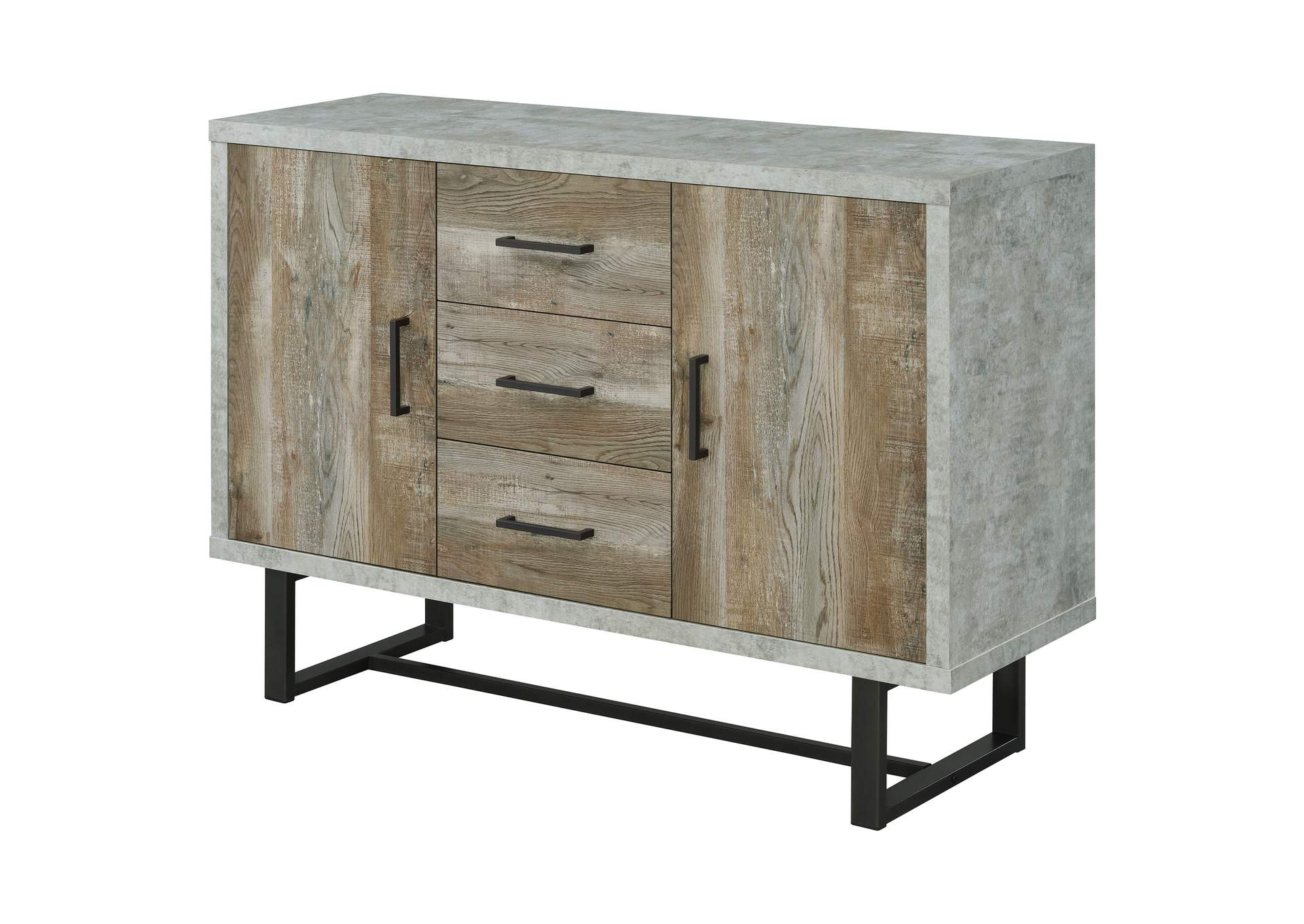 Abelardo 3-drawer Accent Cabinet Weathered Oak and Cement,Coaster Furniture