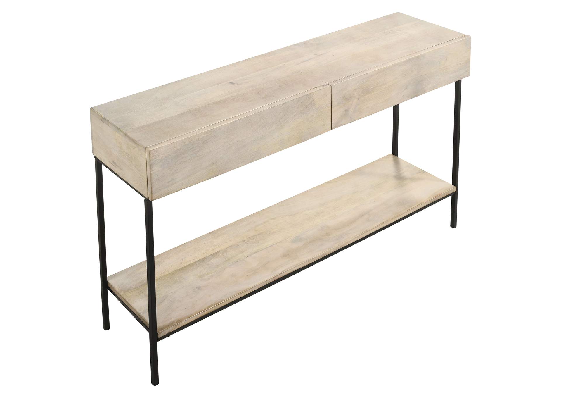 Rubeus 2-drawer Console Table with Open Shelf White Washed,Coaster Furniture