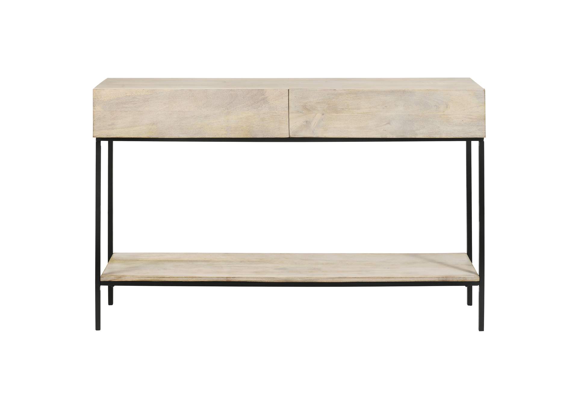 Rubeus 2-drawer Console Table with Open Shelf White Washed,Coaster Furniture