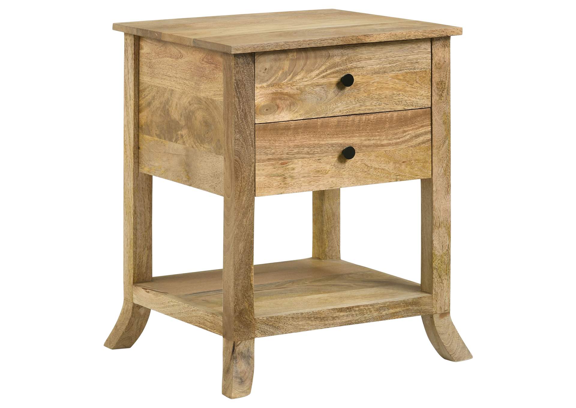 Russo 2-drawer Accent Table with Open Shelf Natural Mango,Coaster Furniture