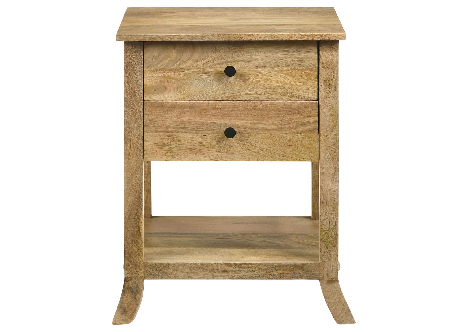 Russo 2-drawer Accent Table with Open Shelf Natural Mango,Coaster Furniture