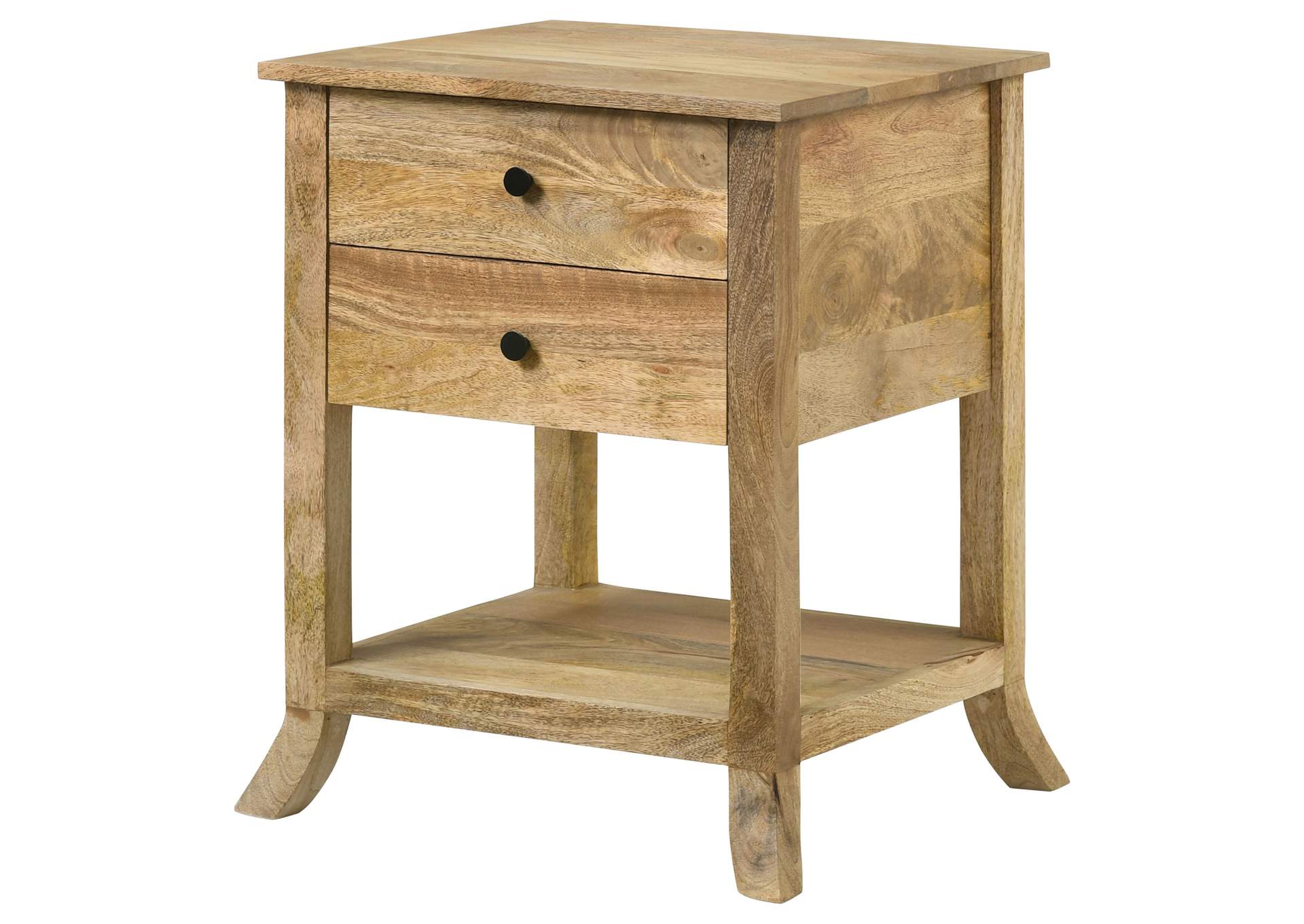 Russo 2-drawer Accent Table with Open Shelf Natural Mango,Coaster Furniture