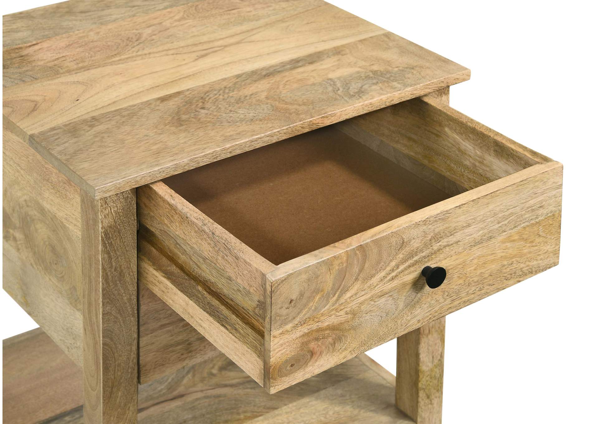 Russo 2-drawer Accent Table with Open Shelf Natural Mango,Coaster Furniture