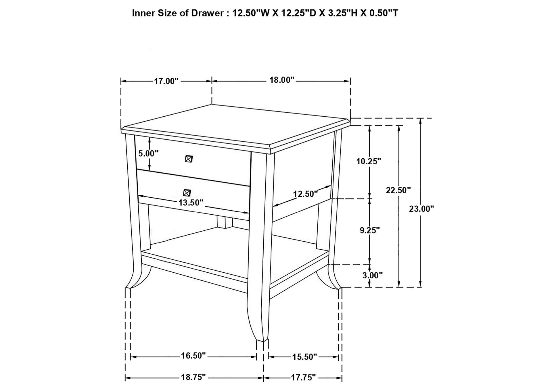 Russo 2-drawer Accent Table with Open Shelf Natural Mango,Coaster Furniture