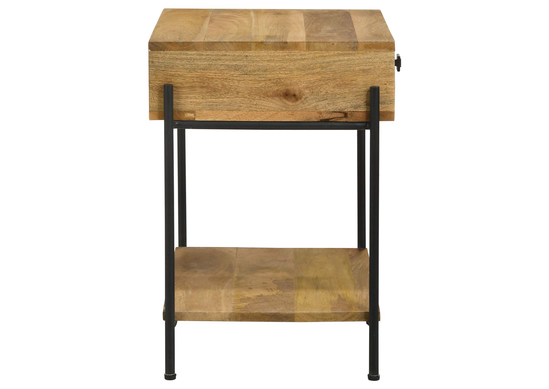 Declan 1-drawer Accent Table with Open Shelf Natural Mango and Black,Coaster Furniture