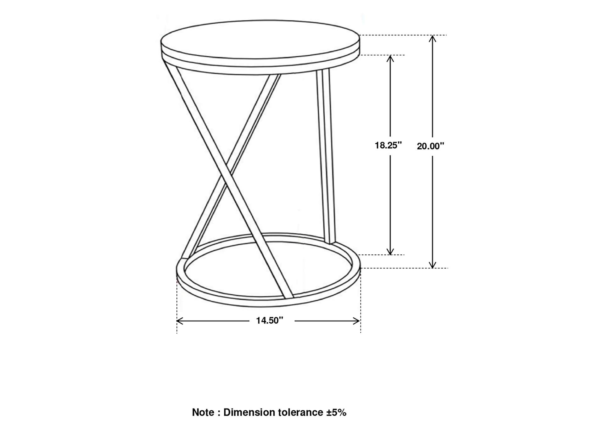 Malthe Round Accent Table with Marble Top White and Antique Gold,Coaster Furniture