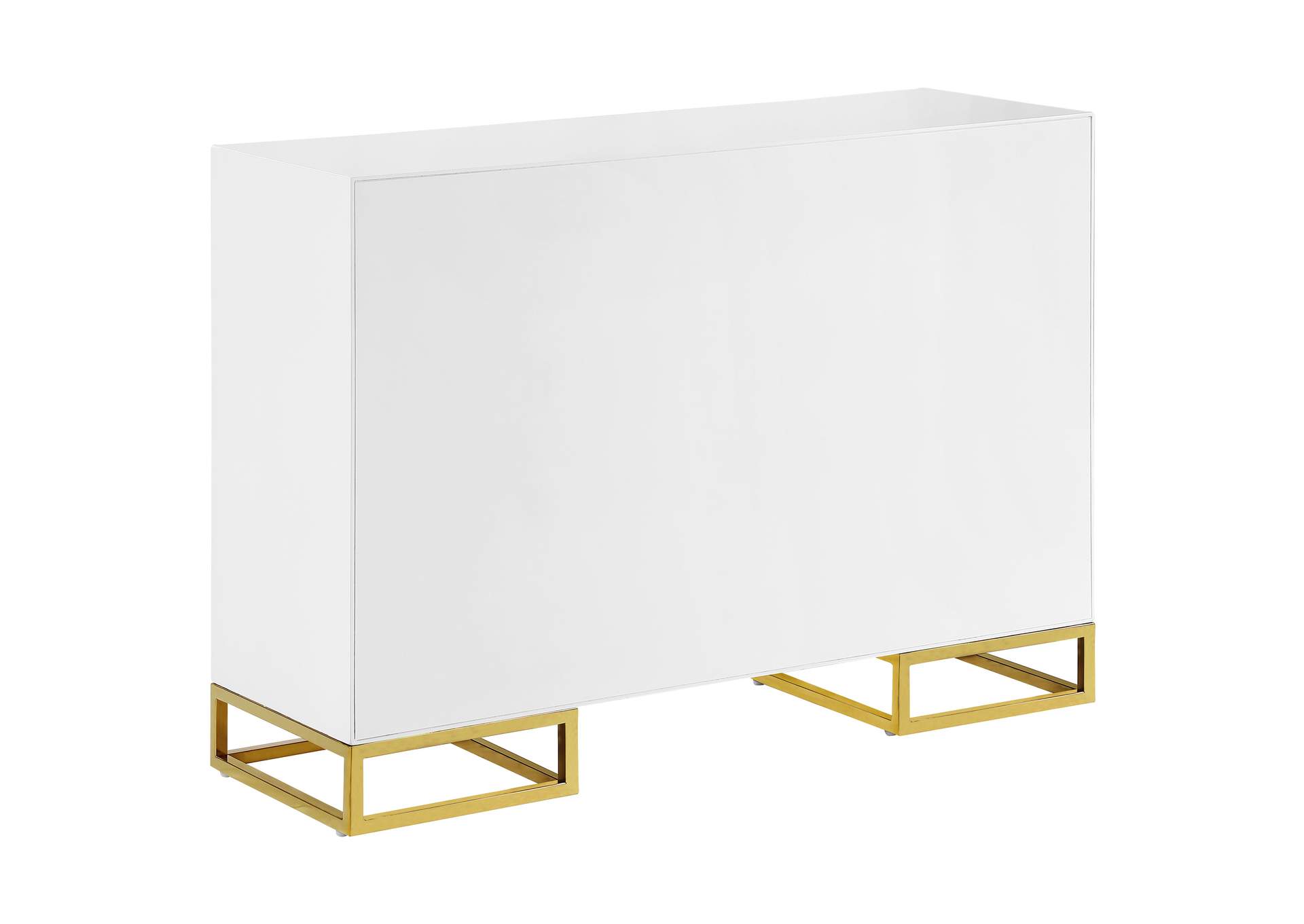 Elsa 2-door Accent Cabinet with Adjustable Shelves White and Gold,Coaster Furniture