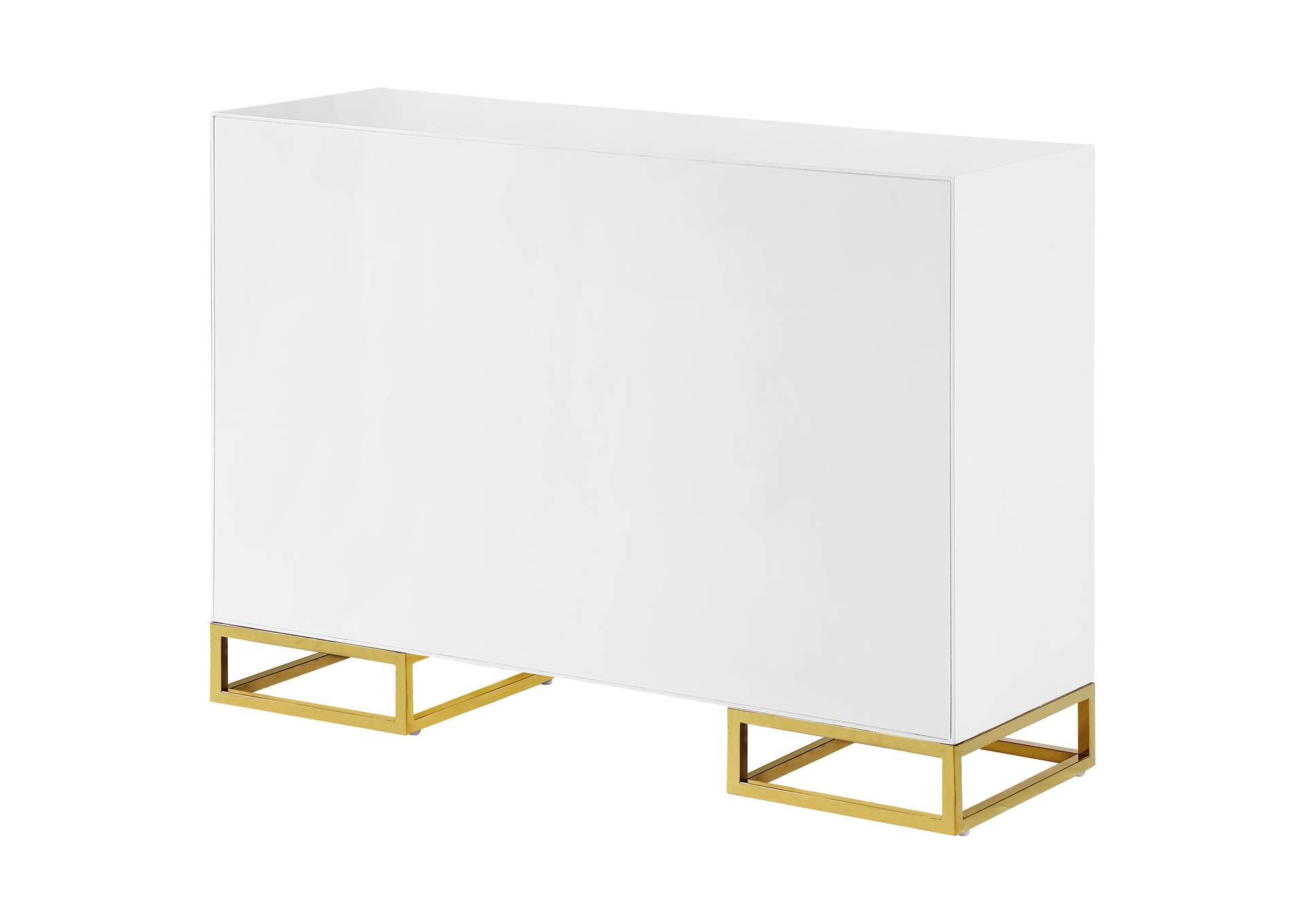 Elsa 2-door Accent Cabinet with Adjustable Shelves White and Gold,Coaster Furniture