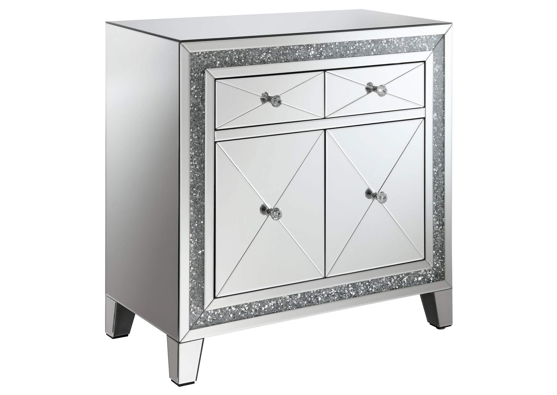 Arwen 2-drawer Accent Cabinet Clear Mirror with LED Lighting,Coaster Furniture