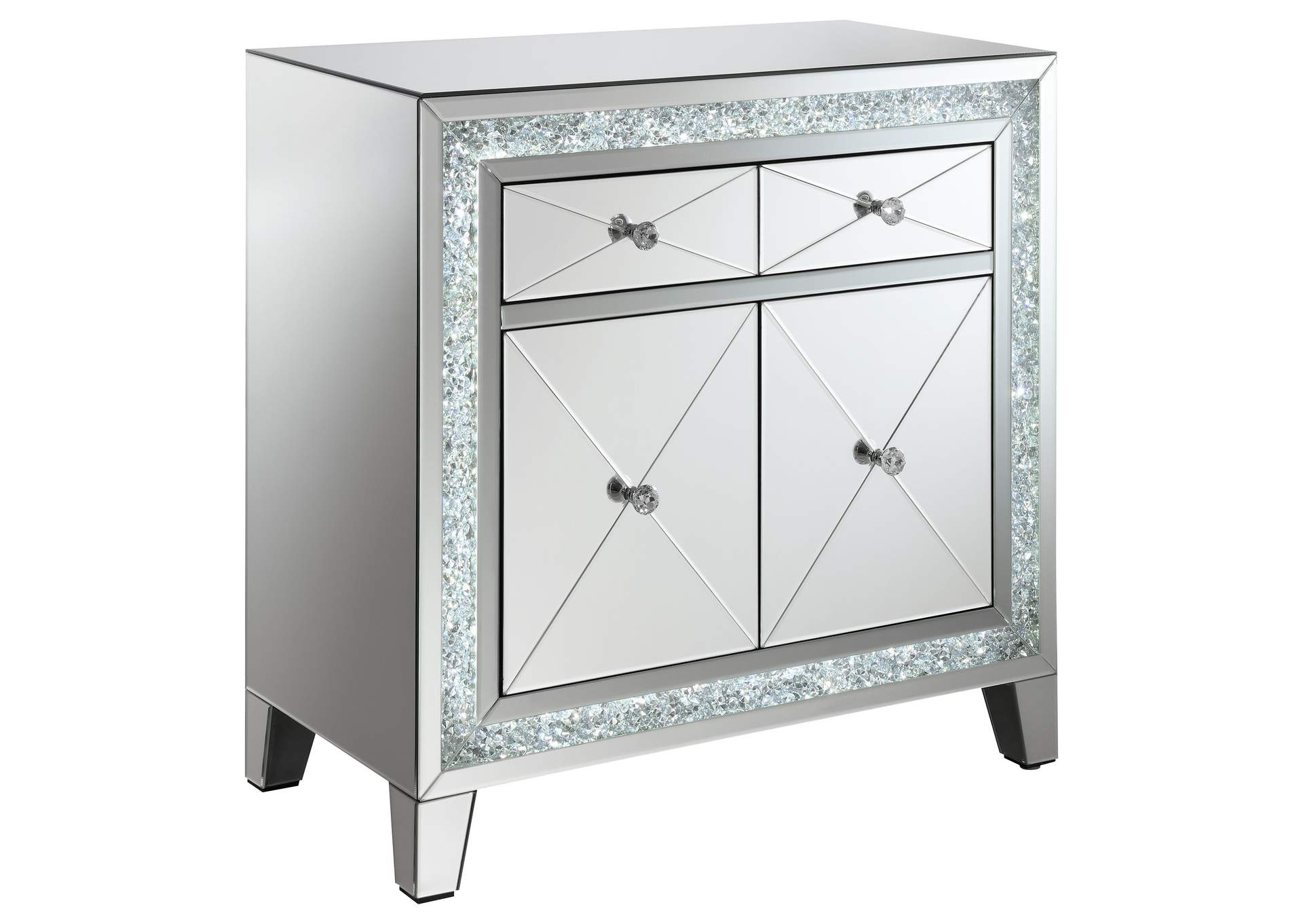 Arwen 2-drawer Accent Cabinet Clear Mirror with LED Lighting,Coaster Furniture