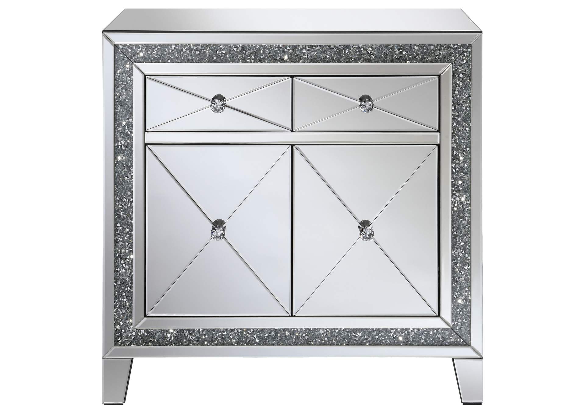 Arwen 2-drawer Accent Cabinet Clear Mirror with LED Lighting,Coaster Furniture