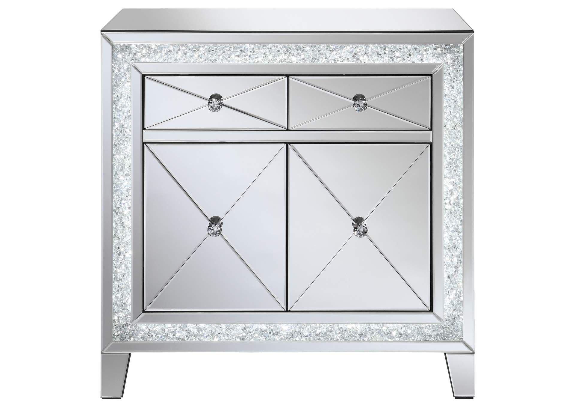 Arwen 2-drawer Accent Cabinet Clear Mirror with LED Lighting,Coaster Furniture