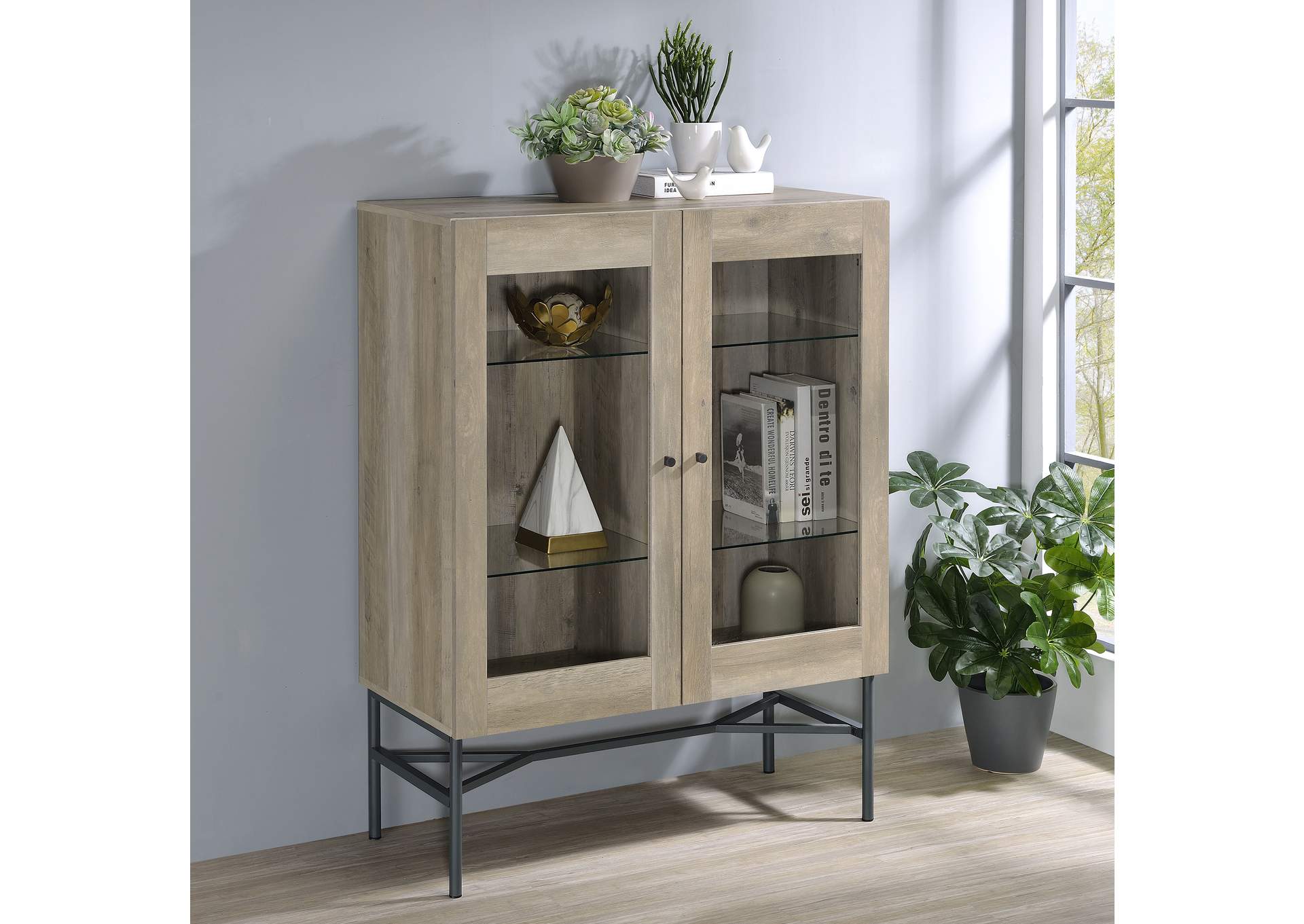 Bonilla 2-door Accent Cabinet with Glass Shelves,Coaster Furniture