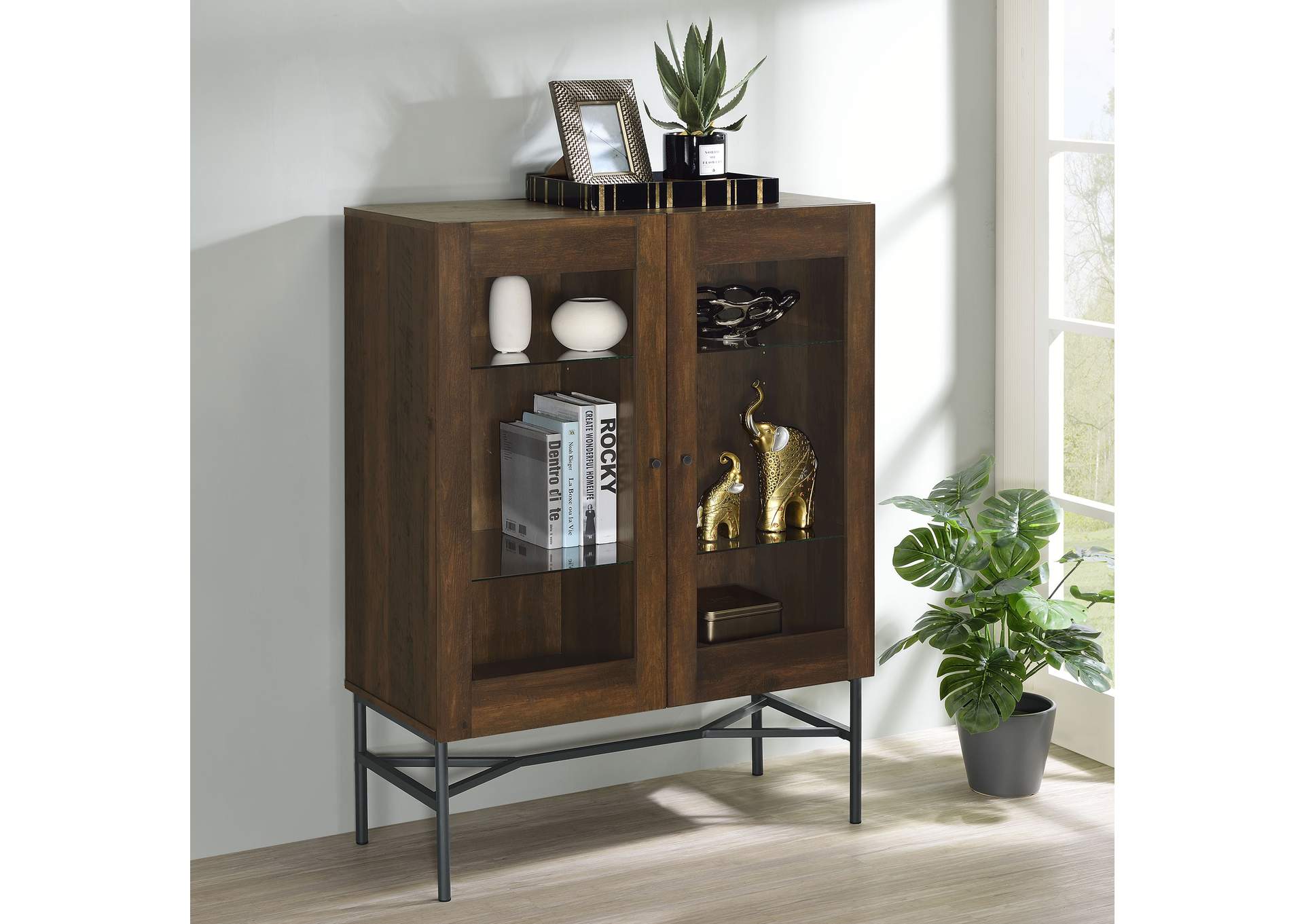 Bonilla 2-door Accent Cabinet with Glass Shelves,Coaster Furniture