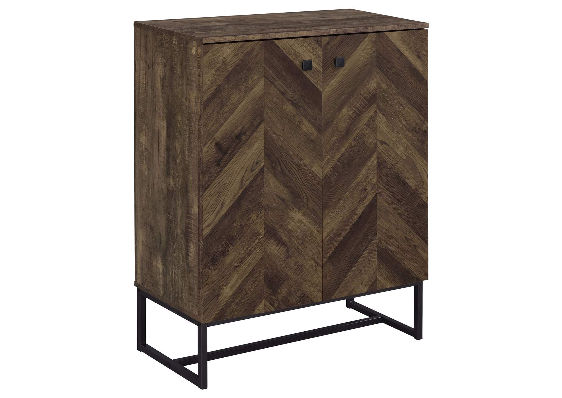 Carolyn 2-door Accent Cabinet Rustic Oak and Gunmetal,Coaster Furniture