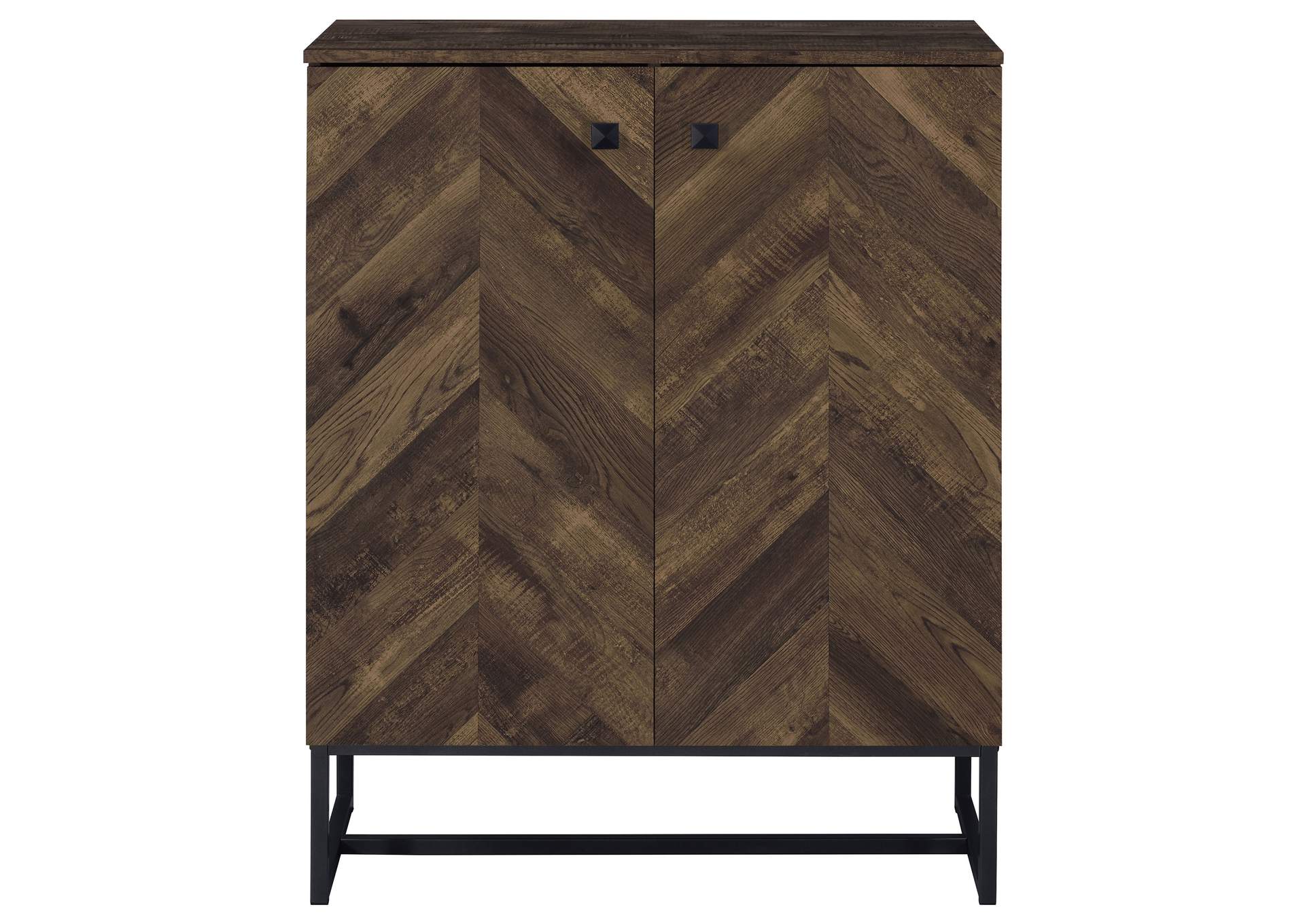 Carolyn 2-door Accent Cabinet Rustic Oak and Gunmetal,Coaster Furniture