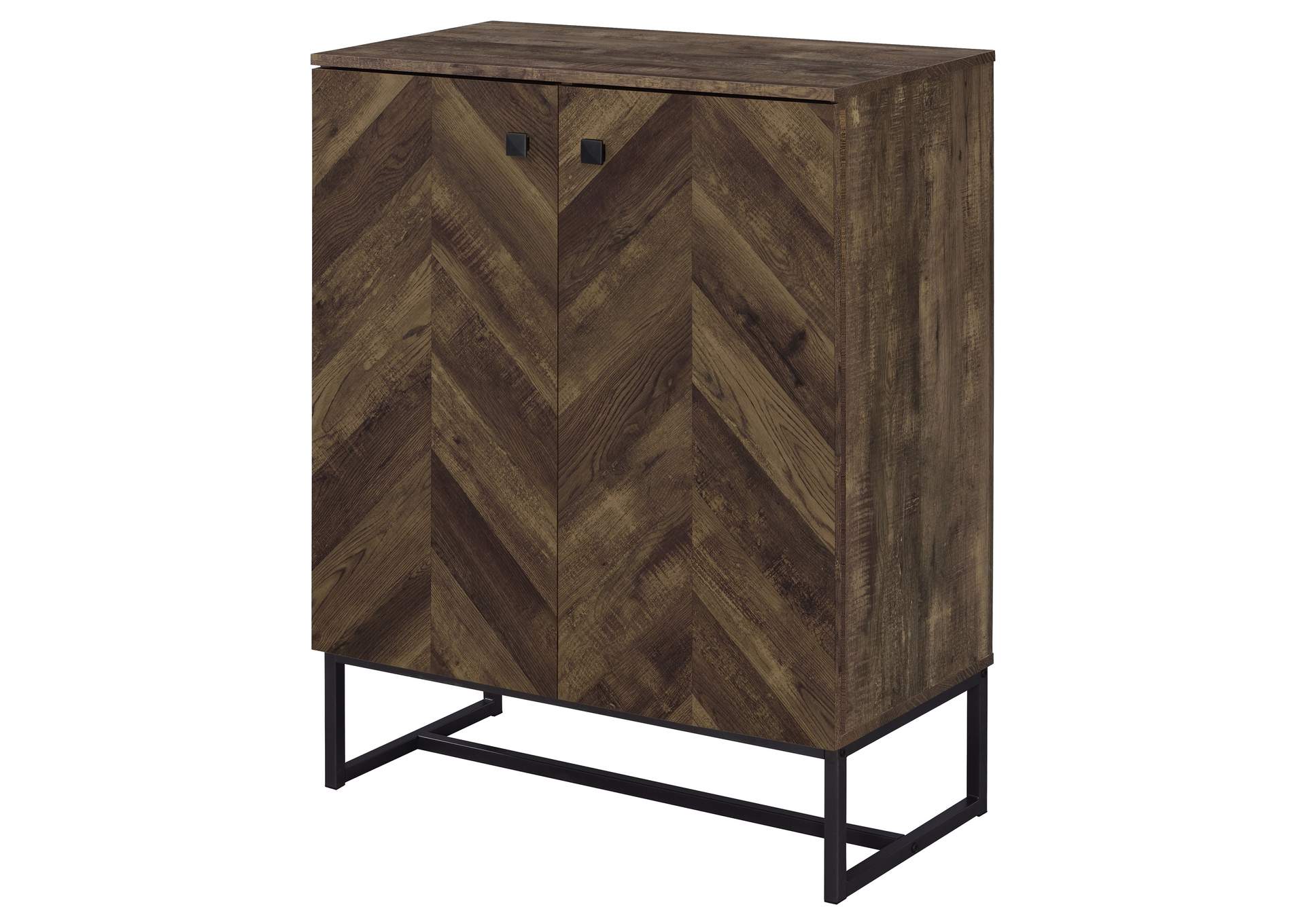 Carolyn 2-door Accent Cabinet Rustic Oak and Gunmetal,Coaster Furniture