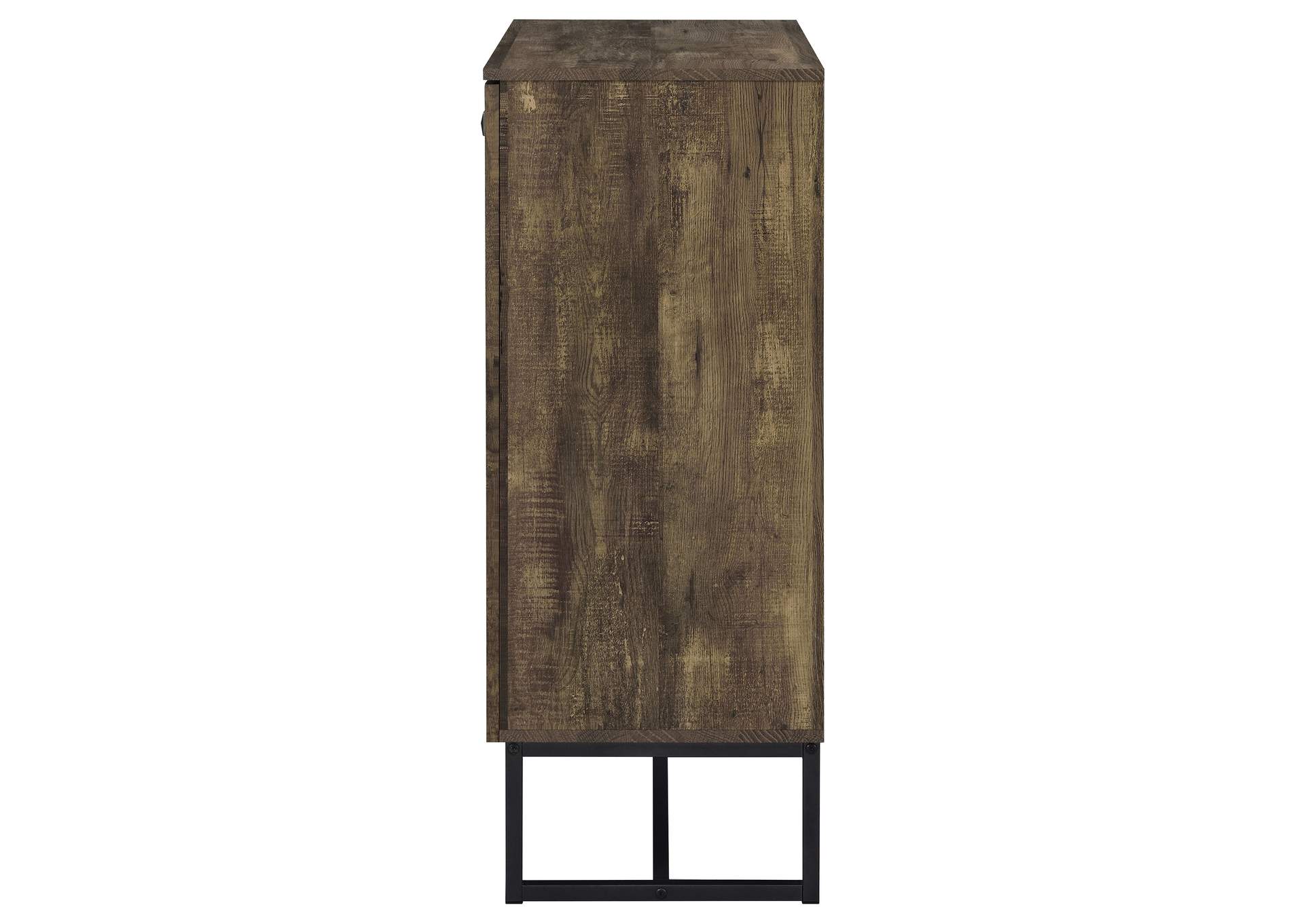 Carolyn 2-door Accent Cabinet Rustic Oak and Gunmetal,Coaster Furniture