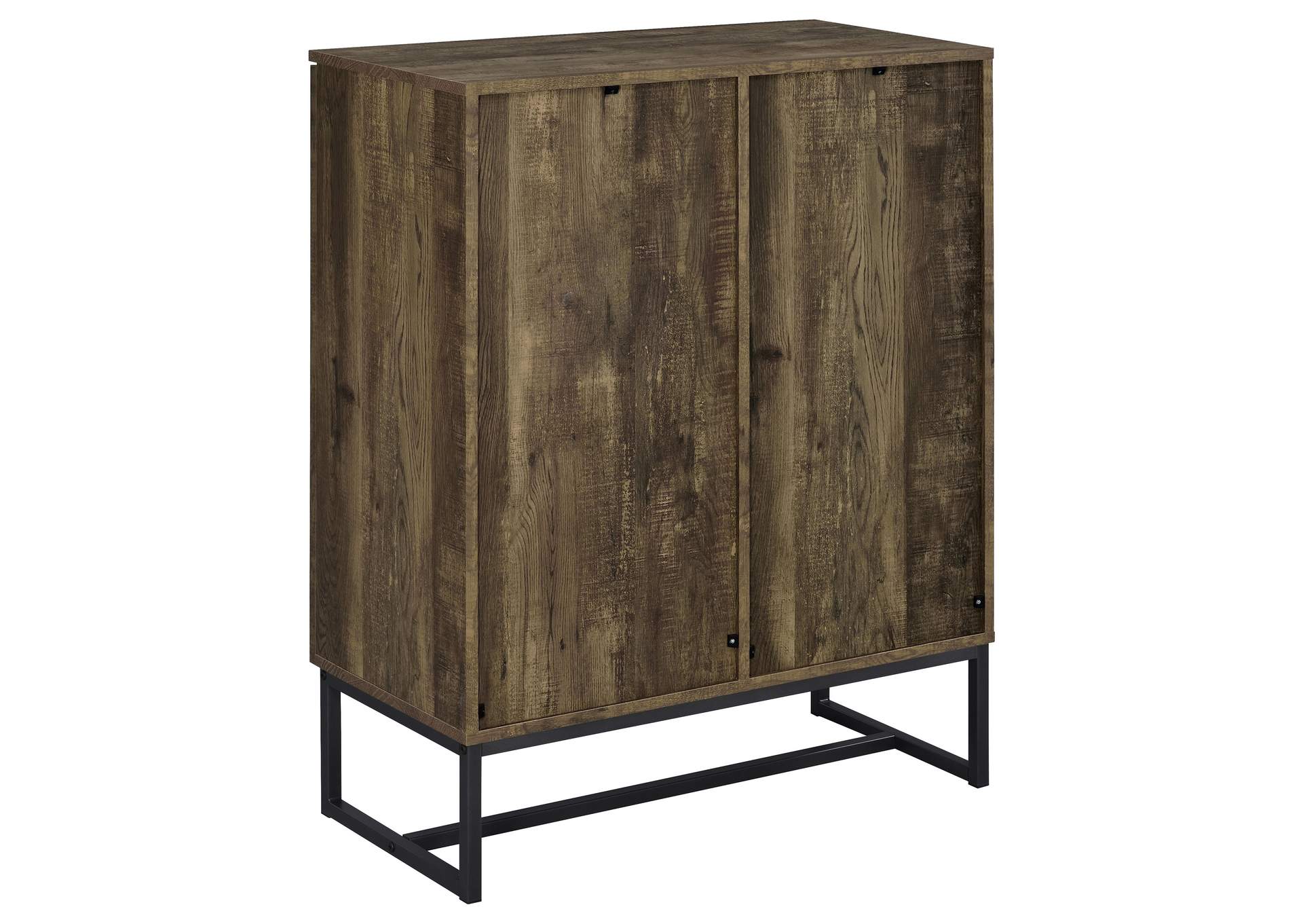 Carolyn 2-door Accent Cabinet Rustic Oak and Gunmetal,Coaster Furniture