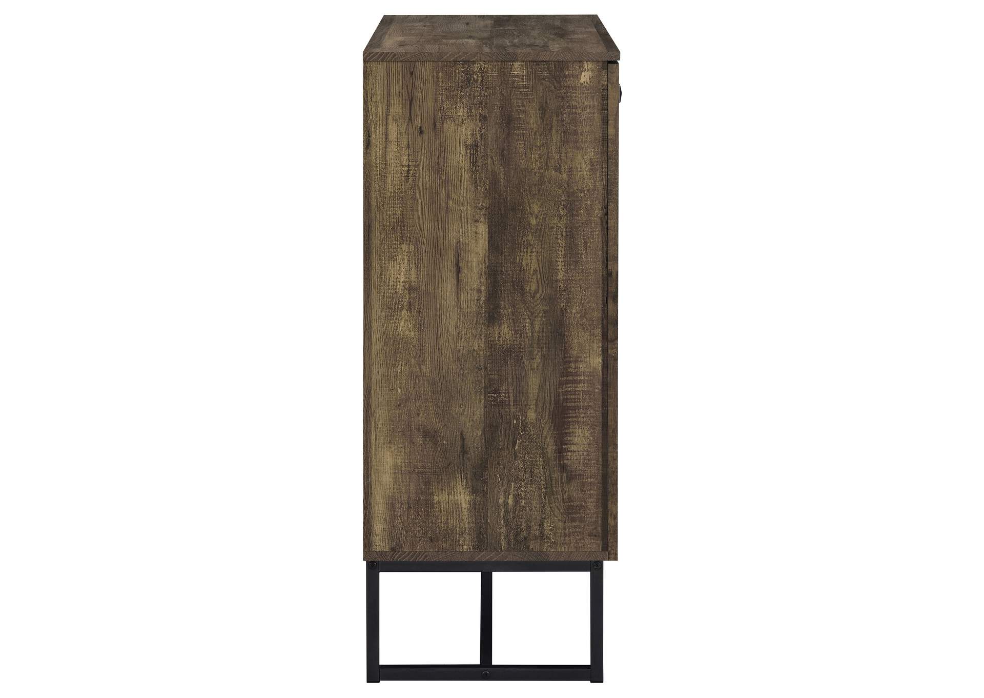 Carolyn 2-door Accent Cabinet Rustic Oak and Gunmetal,Coaster Furniture