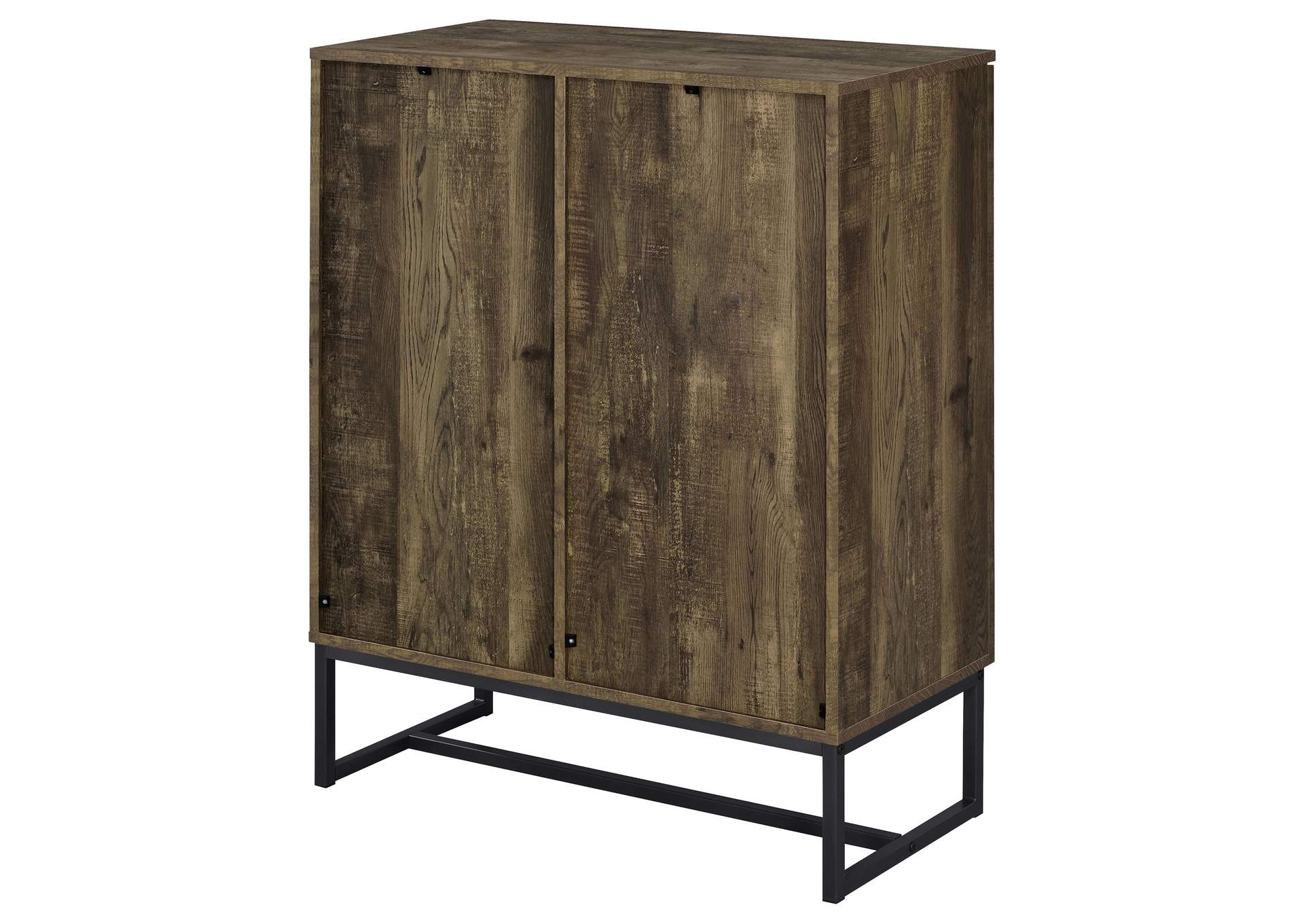 Carolyn 2-door Accent Cabinet Rustic Oak and Gunmetal,Coaster Furniture