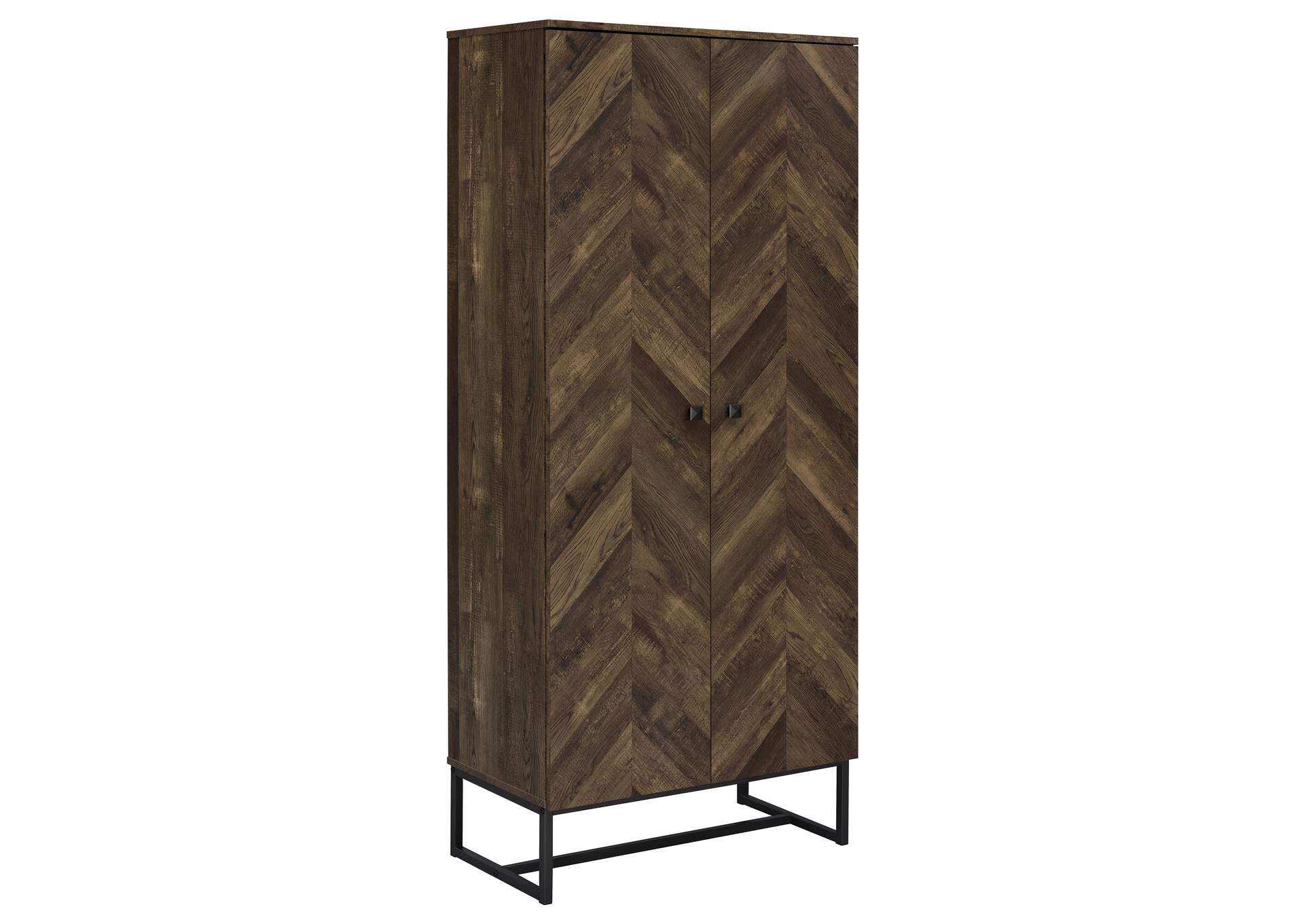 Carolyn 2-door Accent Cabinet Rustic Oak and Gunmetal,Coaster Furniture